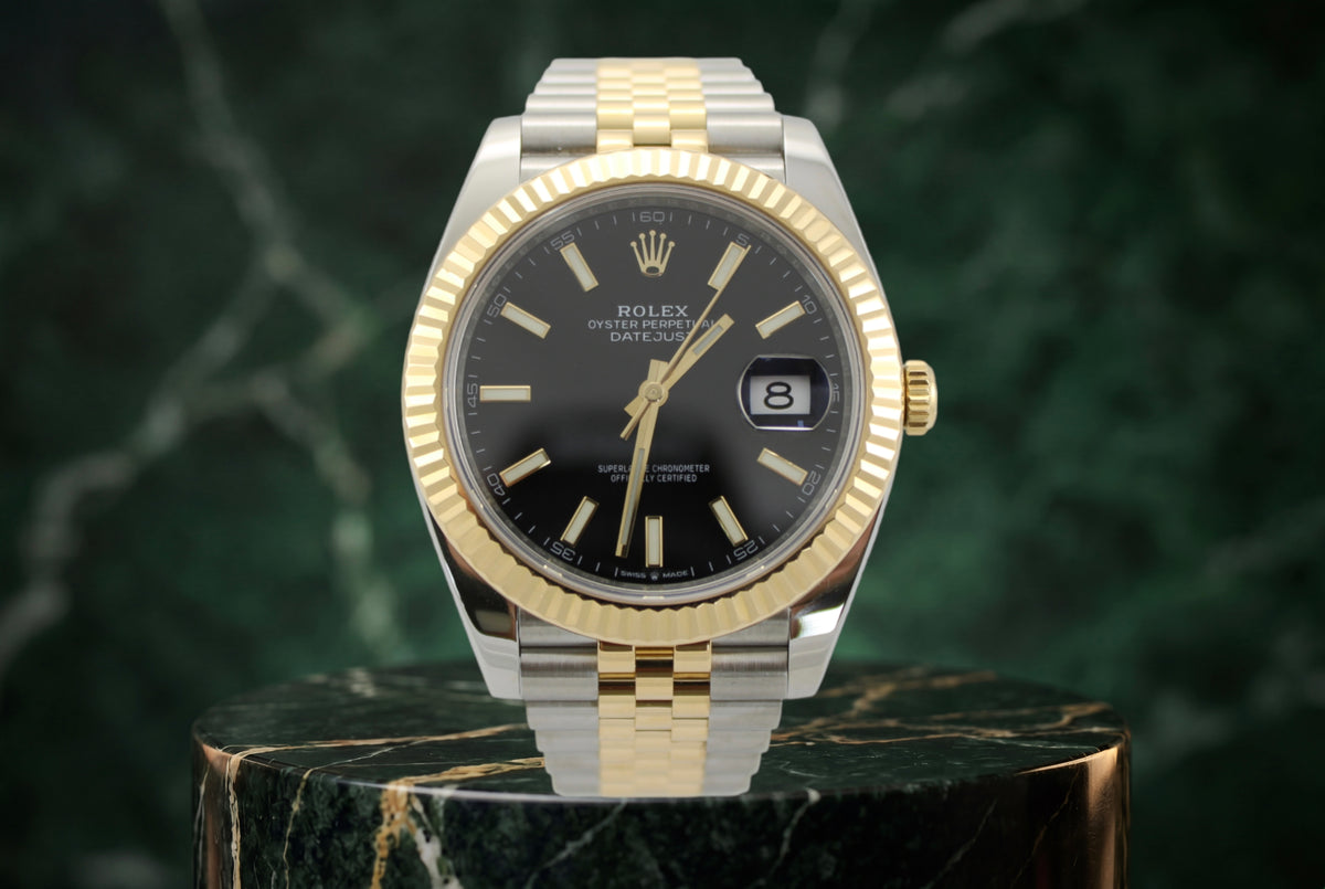 2019 Rolex Datejust Black Two-Tone 18K Gold Steel 126333 41mm Jubilee Fluted Watch With Box and Papers SKU: JLVKMG04267U5