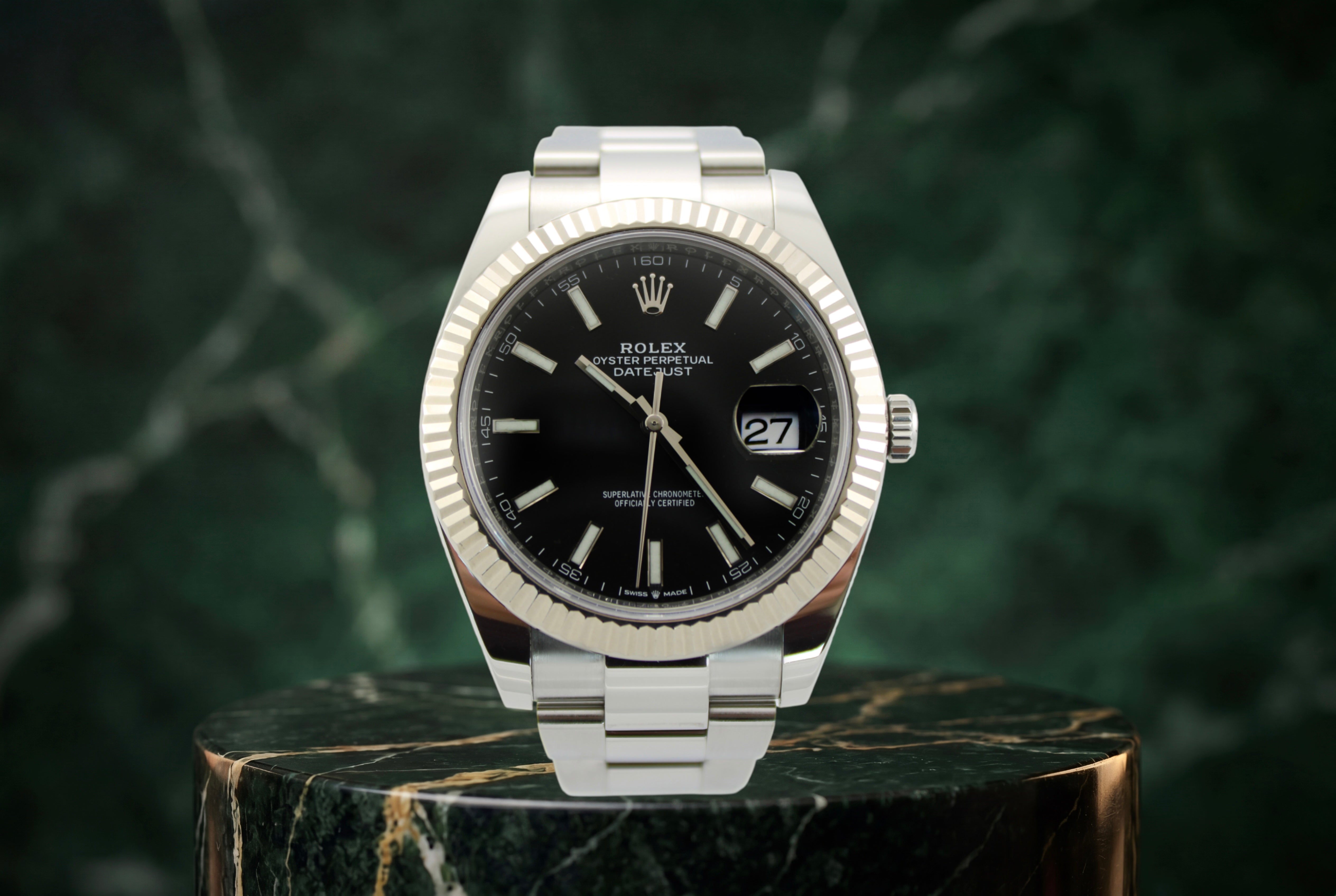 Rolex Datejust 41 Black 126334 41mm Fluted Bezel Stainless Steel Oyster Watch SKU: JNAGG0326985