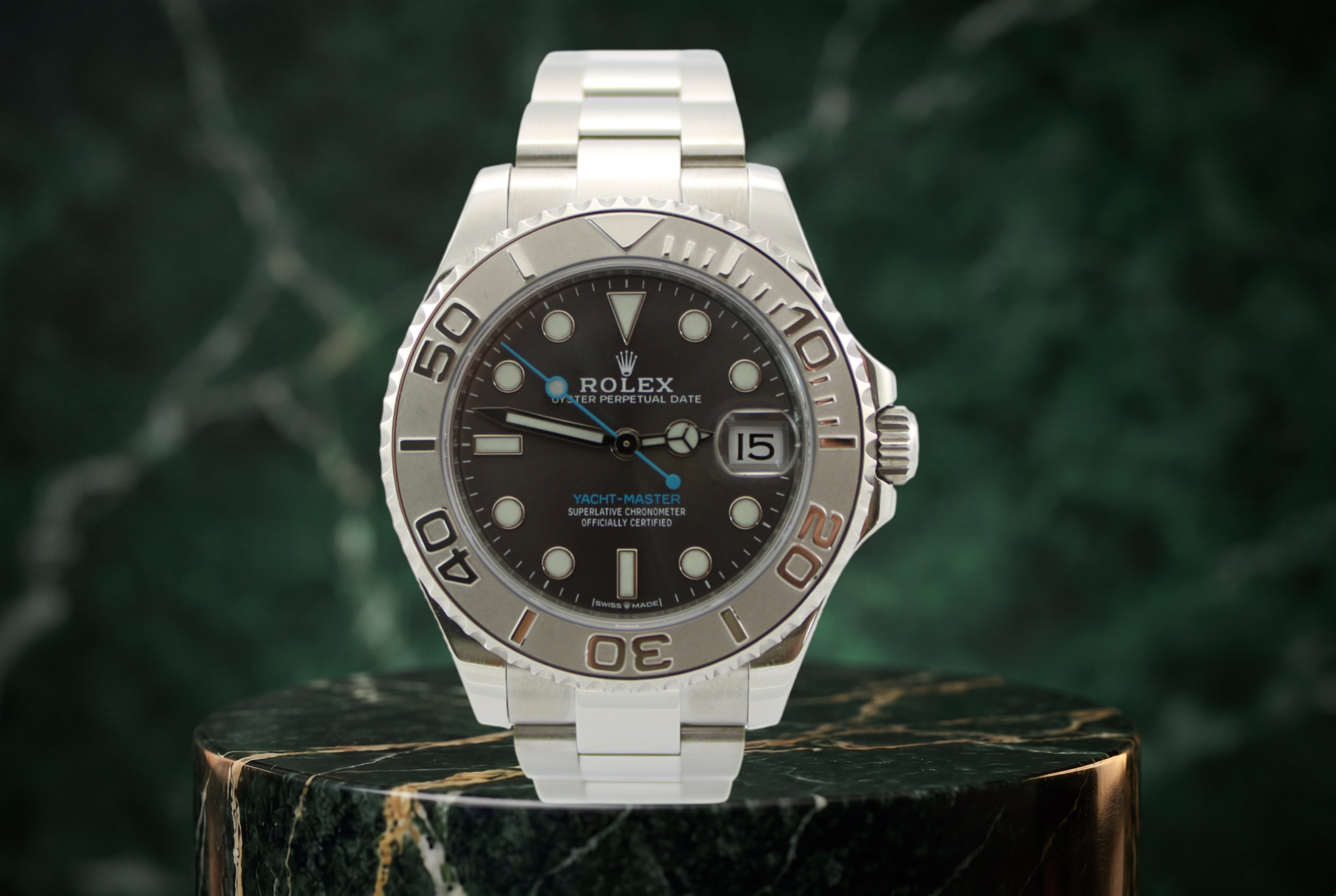 2021 Rolex Yacht-Master Rhodium Blue 268622 37mm Platinum Steel Oyster Watch With Box and Papers SKU: JLGMGM04261Y4