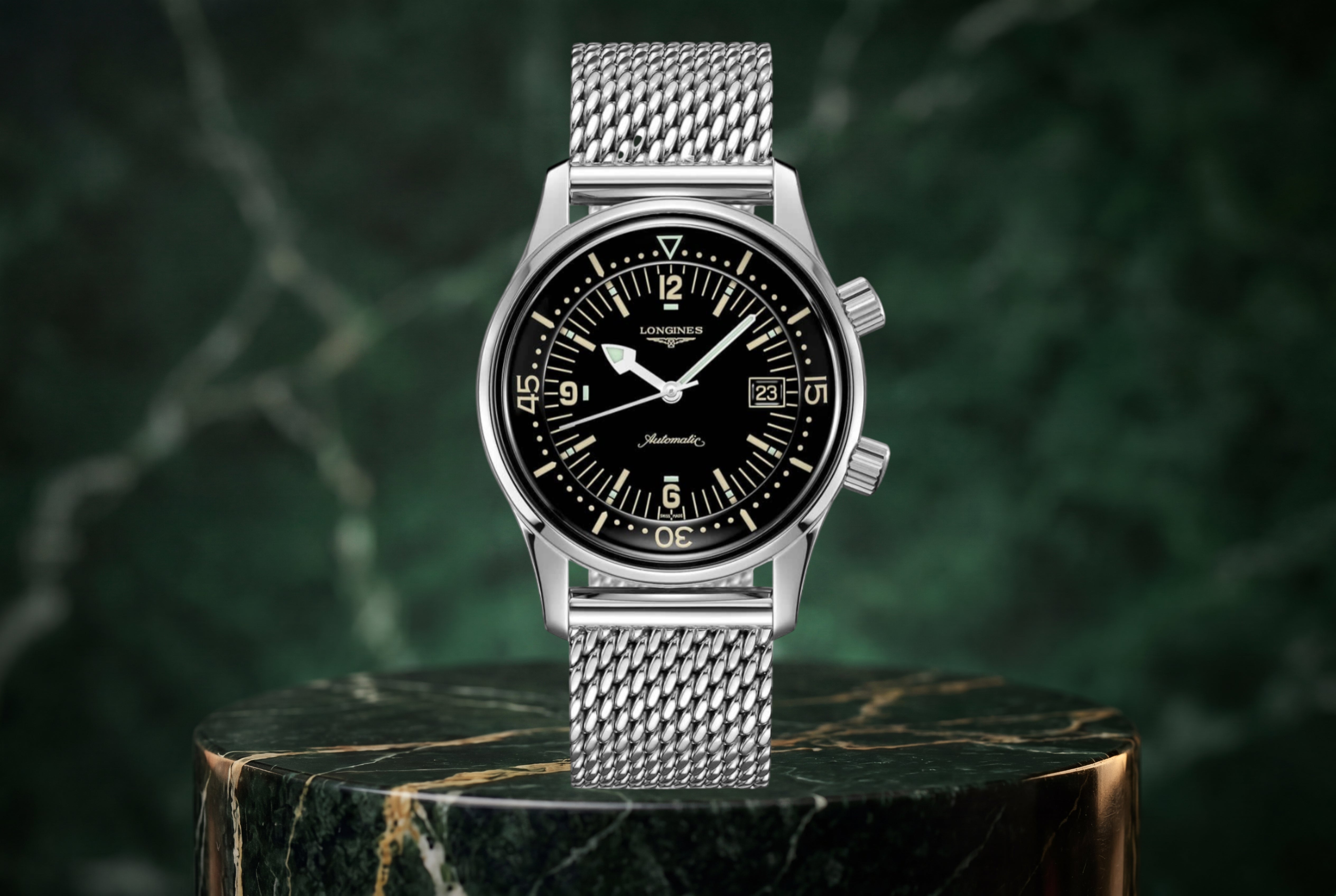 NEW Longines Legend Diver Black 42mm Stainless Steel L3.774.4.50.6 with Box and Papers SKU: JLEGG0626603