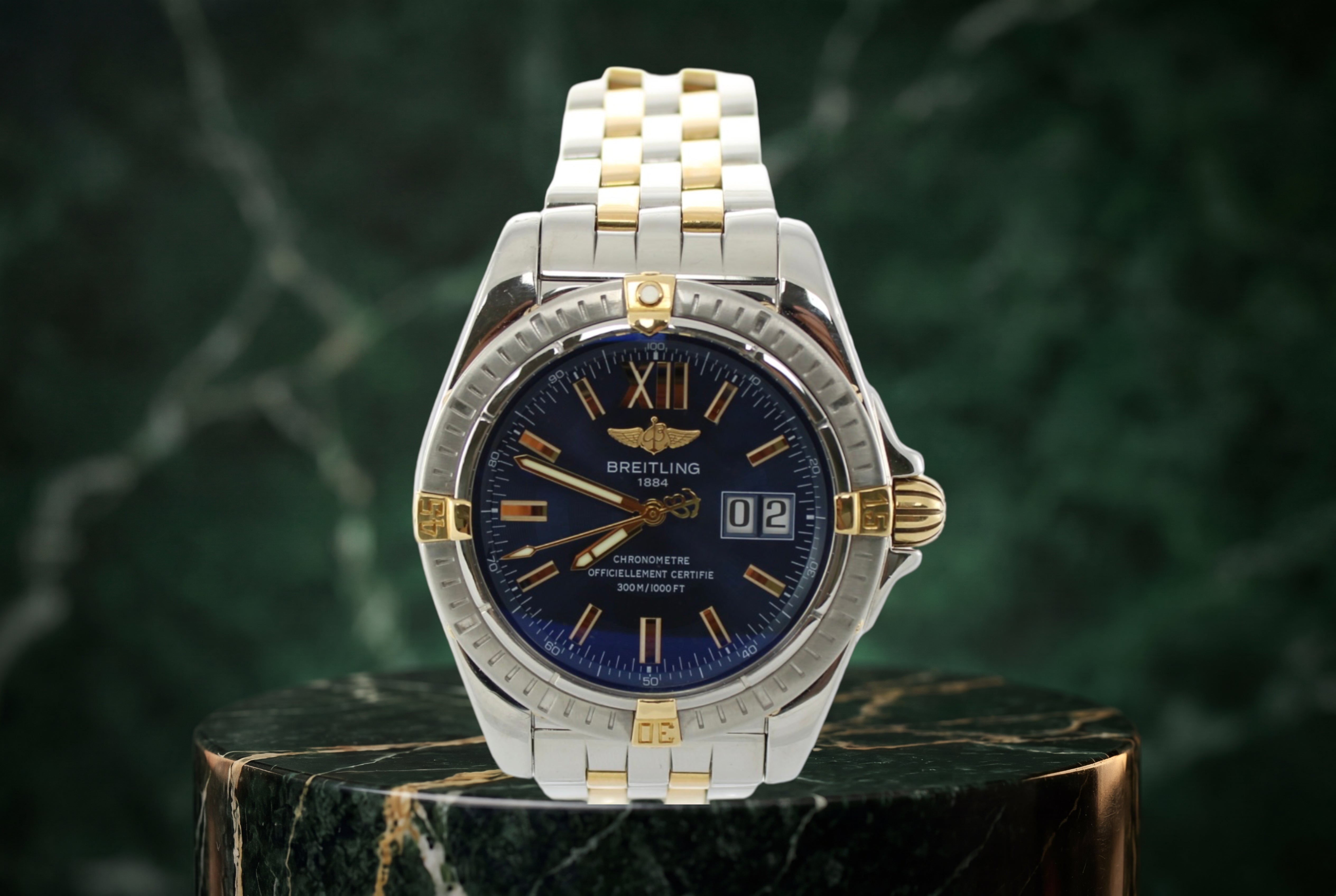 Breitling Cockpit Blue 18K Yellow Gold/Steel B4935011 41mm Watch With Box and Papers SKU: NVOGG0826747