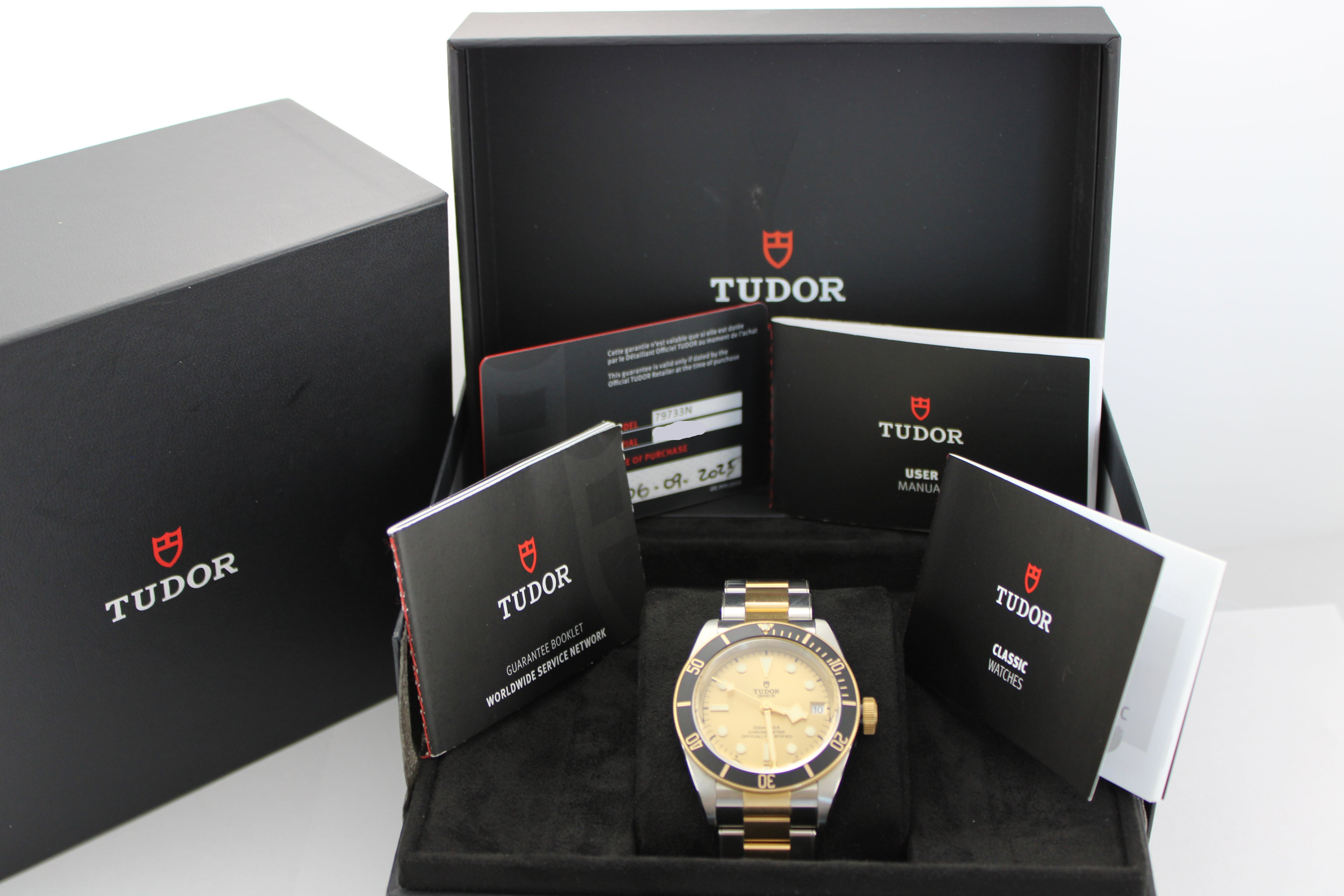 NEW SEPTEMBER 2025 Tudor Black Bay S&G Champagne Two-Tone Steel/ 18K Gold 79733N 41mm Watch With Box and Papers SKU: JEGGG0426806