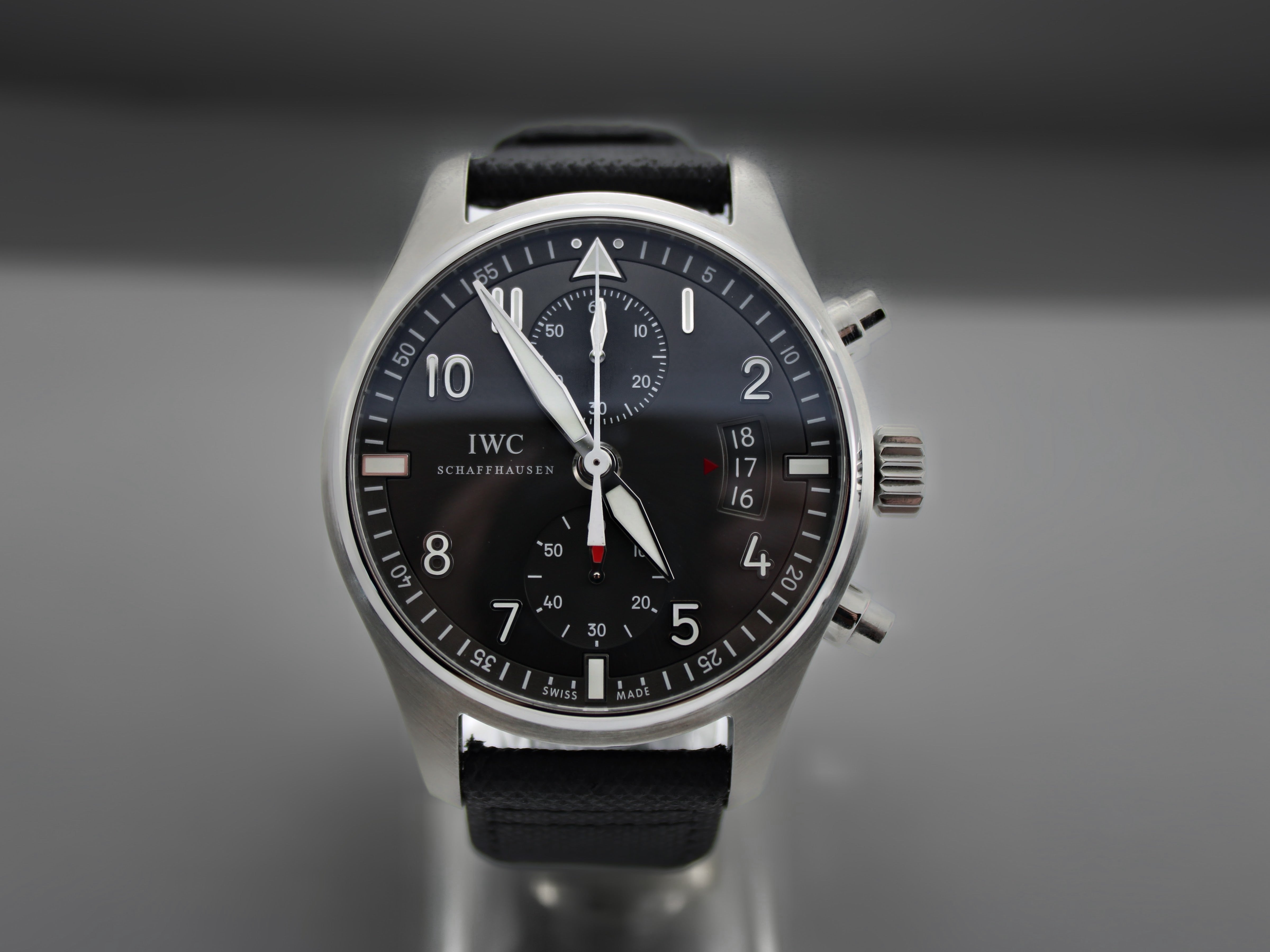 2013 IWC Spitfire Grey Stainless Steel IW387802 43mm Watch With Box and Papers SKU: JOMMG0426727