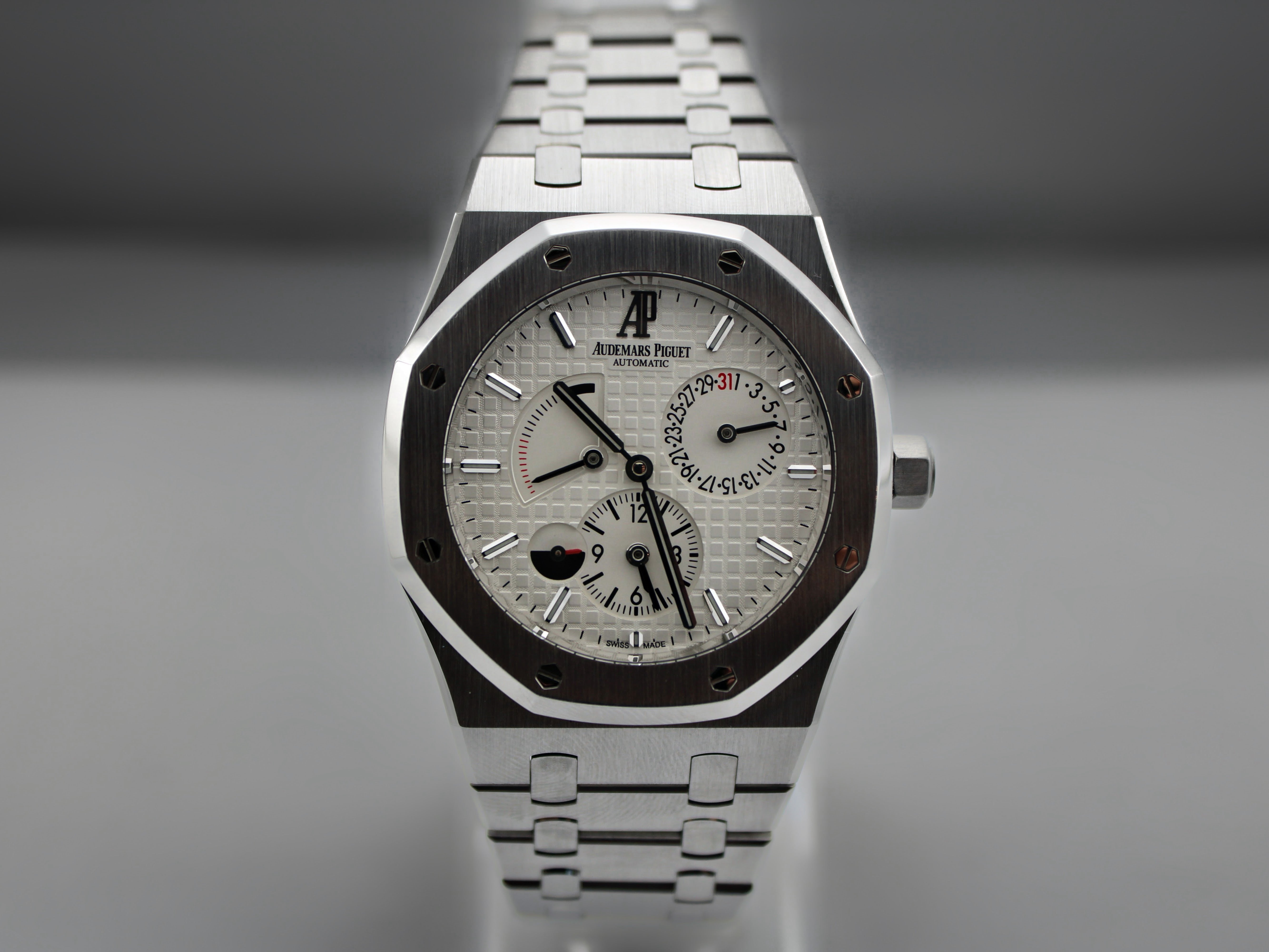 2015 Audemars Piguet Royal Oak White Dual Time Steel 26120ST 39mm Watch With Box and Papers SKU: JVVMKM0326522