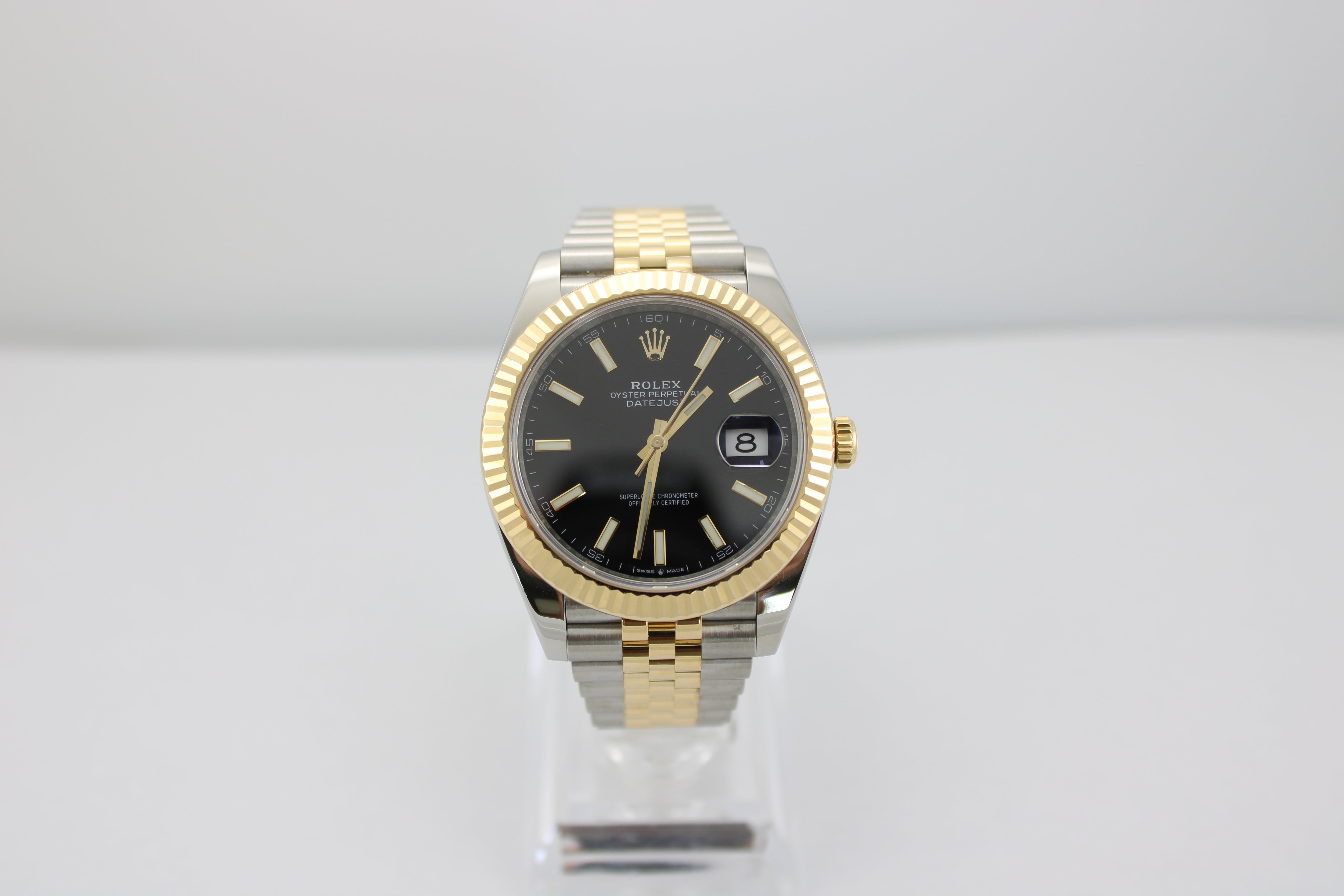 2019 Rolex Datejust Black Two-Tone 18K Gold Steel 126333 41mm Jubilee Fluted Watch With Box and Papers SKU: JLVKMG04267U5