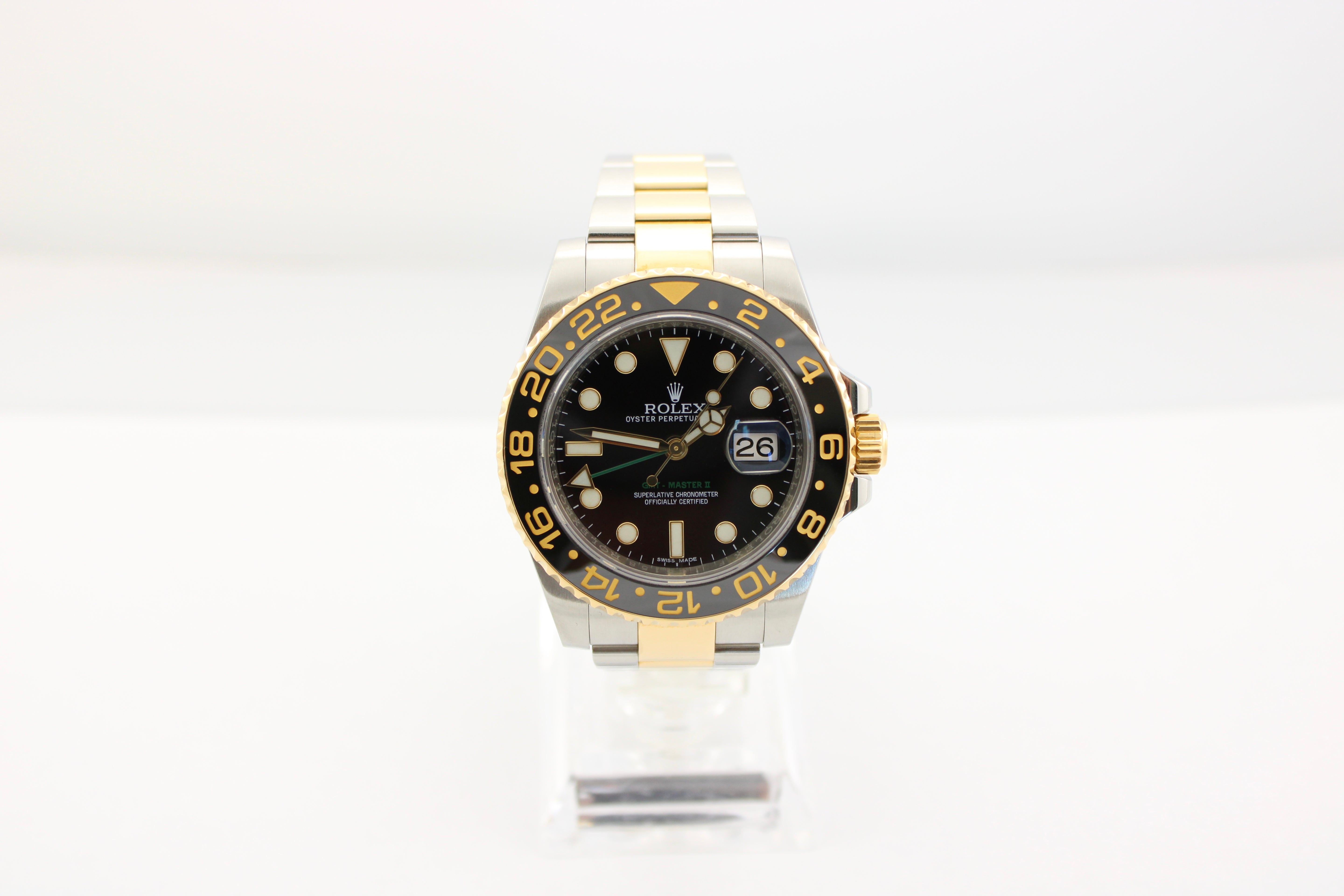 2016 Rolex GMT Master II Black Two-Tone 116713LN 40mm Oyster Watch With Box and Papers SKU: JLEMGG0326158