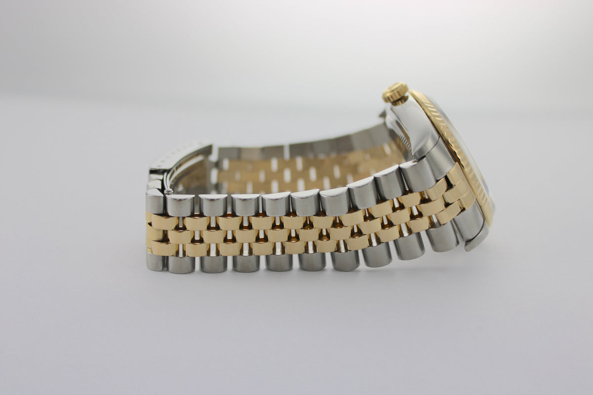 2005 Rolex Datejust White Two-Tone 18K Yellow Gold 16233 36mm Jubilee Watch SKU: JEMGG0826528