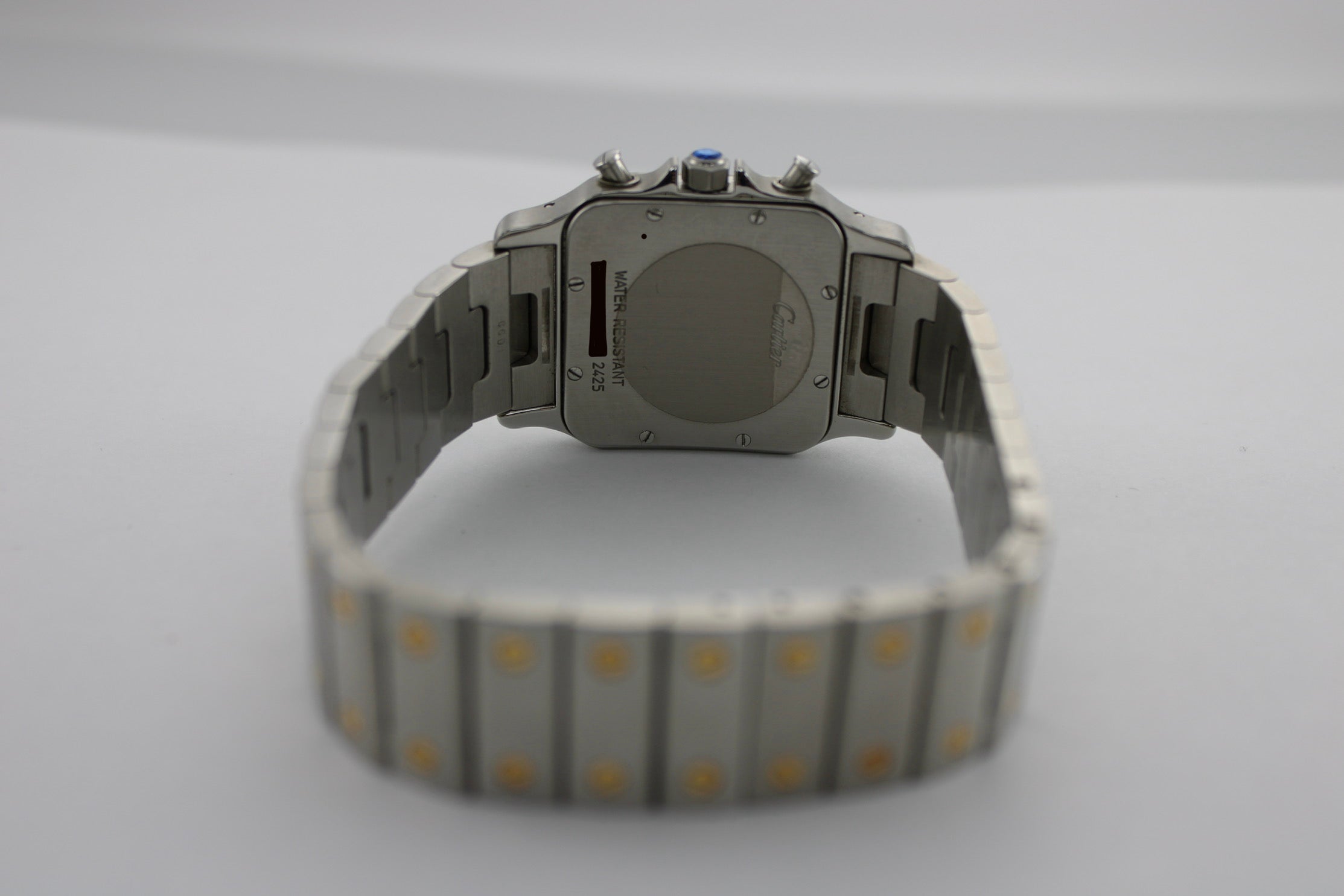 Cartier Santos Galbee 2425 Two-Tone 18K Yellow Gold White 29mm Watch With Box and Papers SKU: JEVGG09263BB