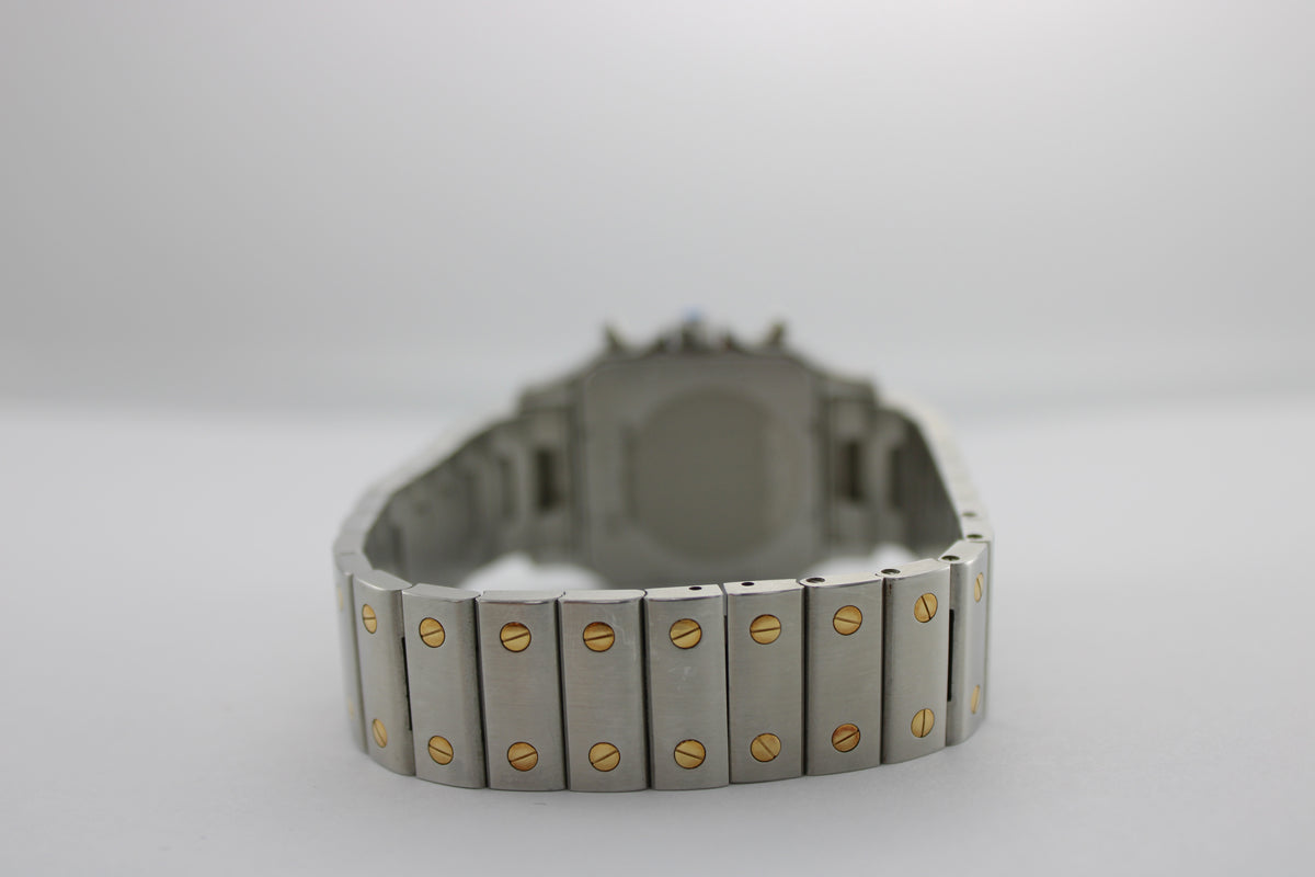 Cartier Santos Galbee 2425 Two-Tone 18K Yellow Gold White 29mm Watch With Box and Papers SKU: JEVGG09263BB
