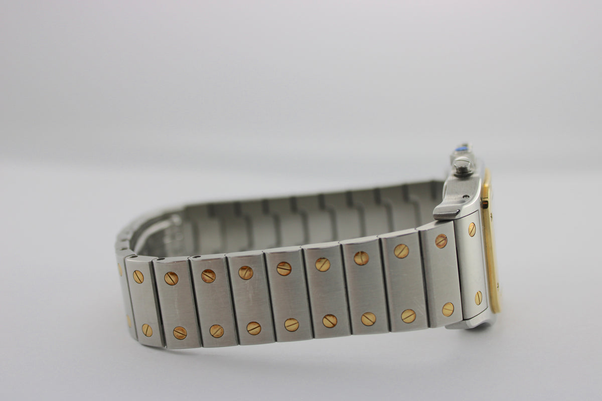 Cartier Santos Galbee 2425 Two-Tone 18K Yellow Gold White 29mm Watch With Box and Papers SKU: JEVGG09263BB