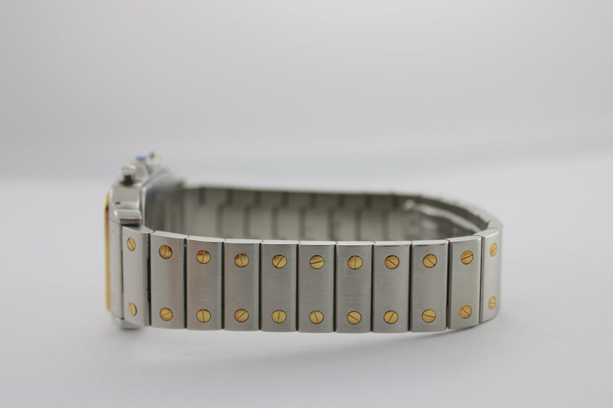 Cartier Santos Galbee 2425 Two-Tone 18K Yellow Gold White 29mm Watch With Box and Papers SKU: JEVGG09263BB