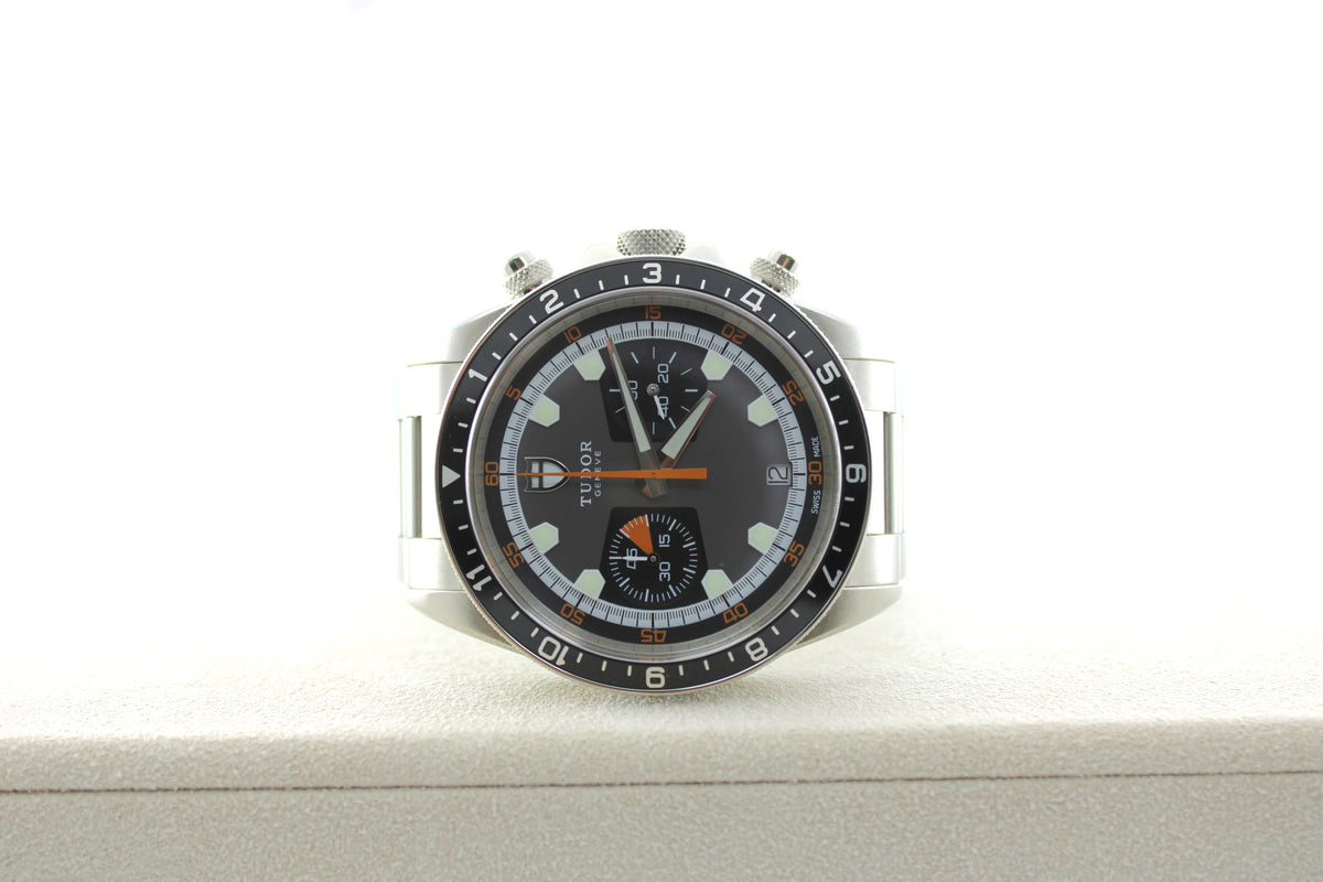 2020 Tudor Heritage Chronograph 70330N Grey/Orange Steel 42mm Watch With Box and Papers SKU: JOOGG0926481