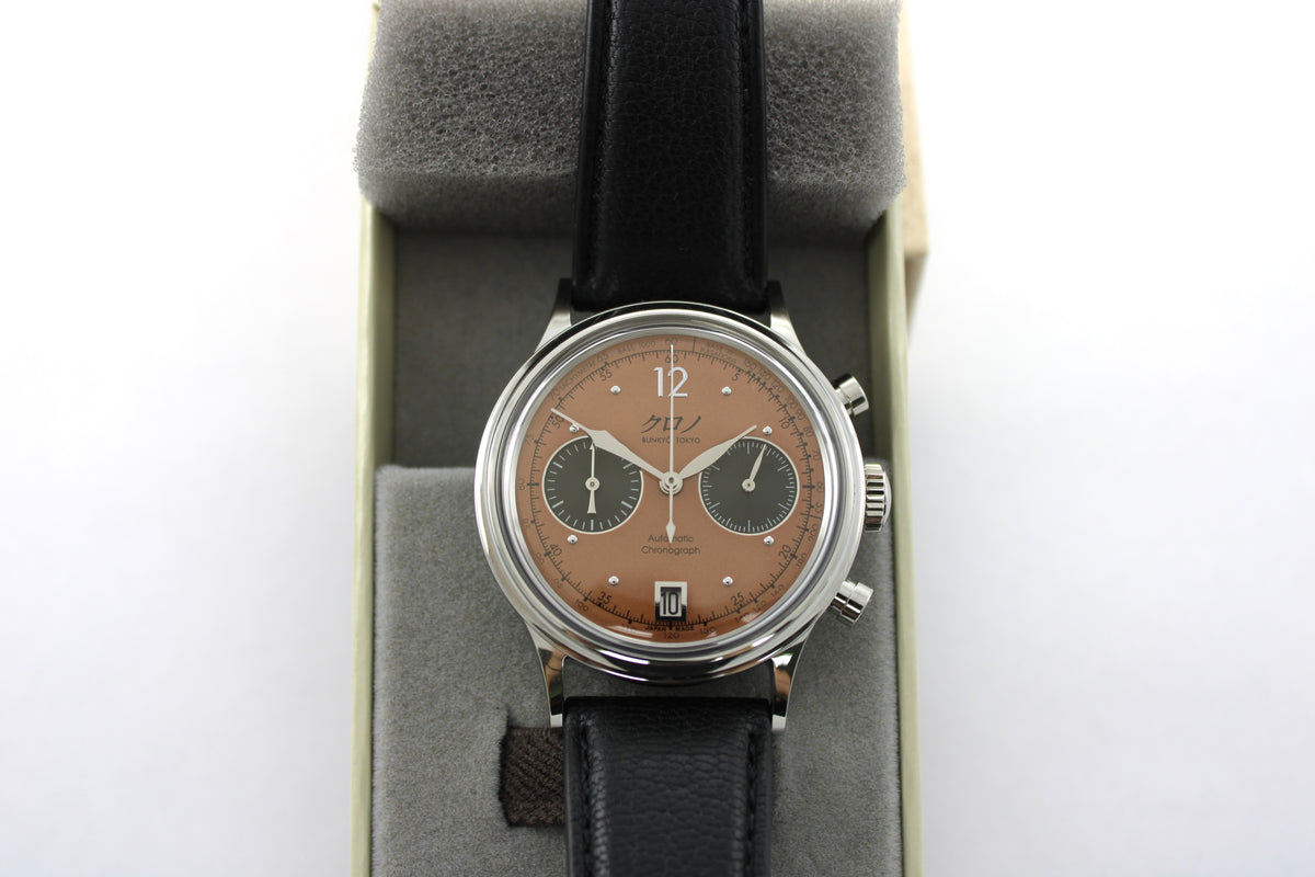 NEW 2023 Limited Edition Kurono Tokyo MK2 Chronograph 1 CB012UVRY Salmon 38mm Watch With Box and Papers SKU: NEGGG0926XXX