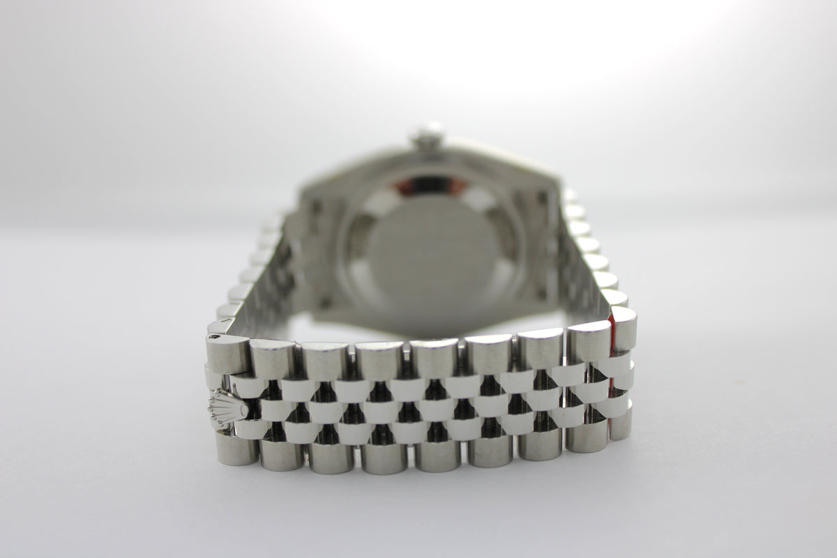 NOS STICKERED 2009 Rolex Datejust White Roman 116200 36mm Super Jubilee Watch With Box and Papers SKU: JMNGG0926587