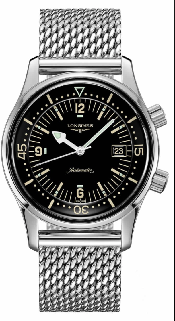 NEW Longines Legend Diver Black 42mm Stainless Steel L3.774.4.50.6 with Box and Papers SKU: JLEGG0626603