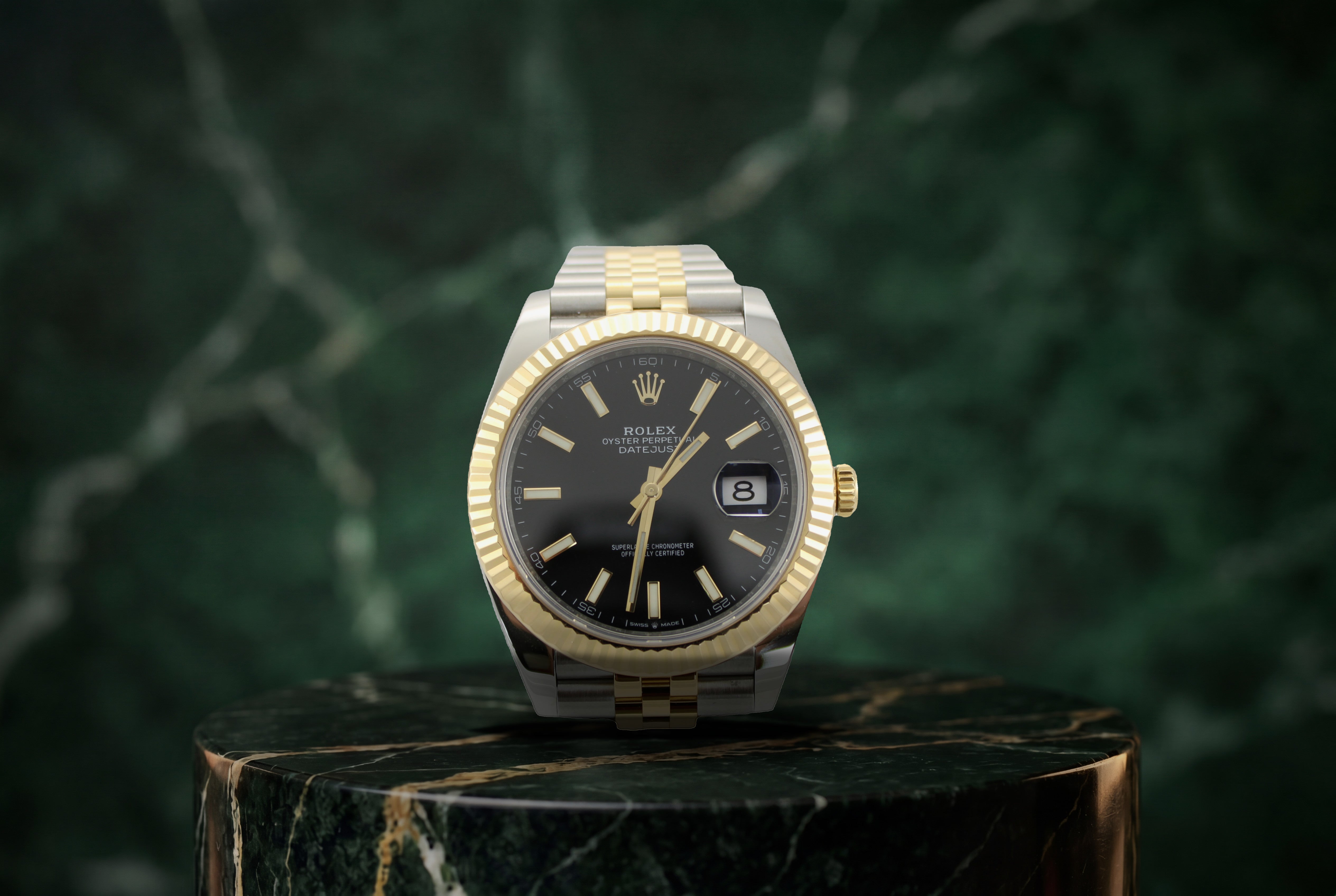 2019 Rolex Datejust Black Two-Tone 18K Gold Steel 126333 41mm Jubilee Fluted Watch With Box and Papers SKU: JLVKMG04267U5