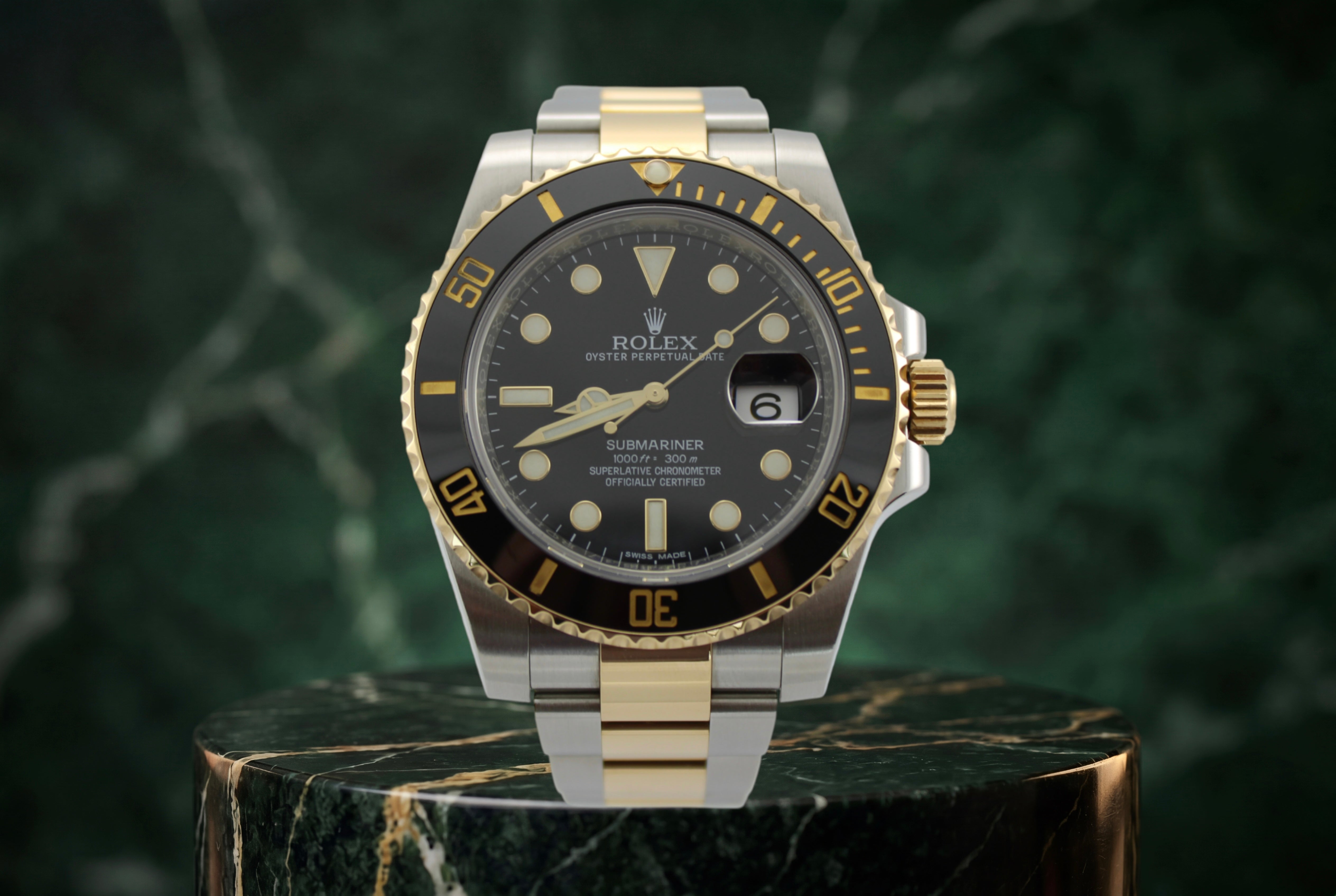 2016 Rolex Submariner Date Black Two-Tone 18K Gold Steel 116613LN 40mm Oyster Watch With Box and Papers SKU: JLOIOM0326587