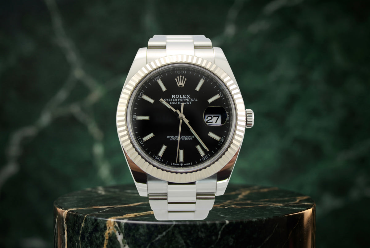 Rolex Datejust 41 Black 126334 41mm Fluted Bezel Stainless Steel Oyster Watch  SKU: JNAGG0326985