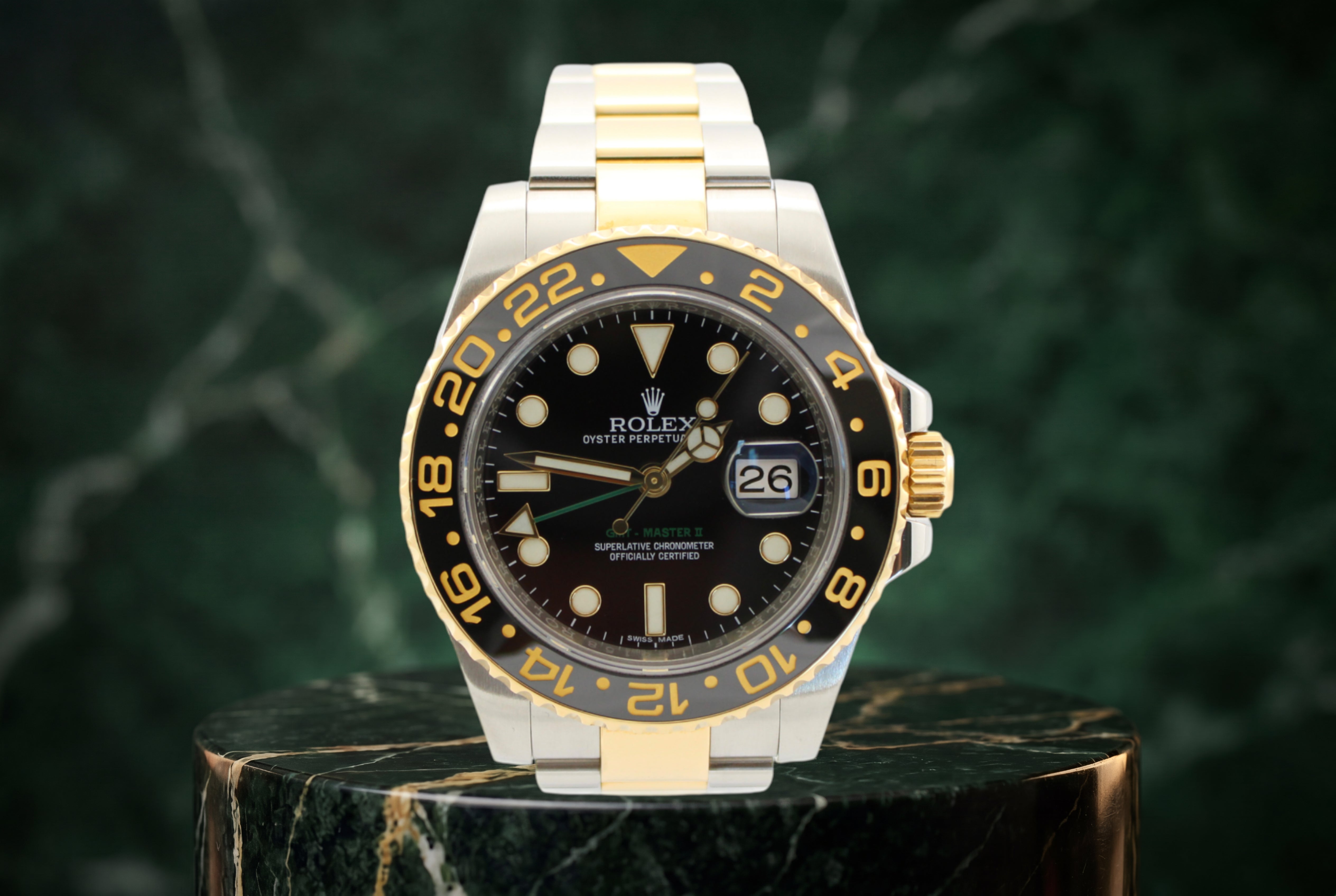 2016 Rolex GMT Master II Black Two-Tone 116713LN 40mm Oyster Watch With Box and Papers SKU: JLEMGG0326158