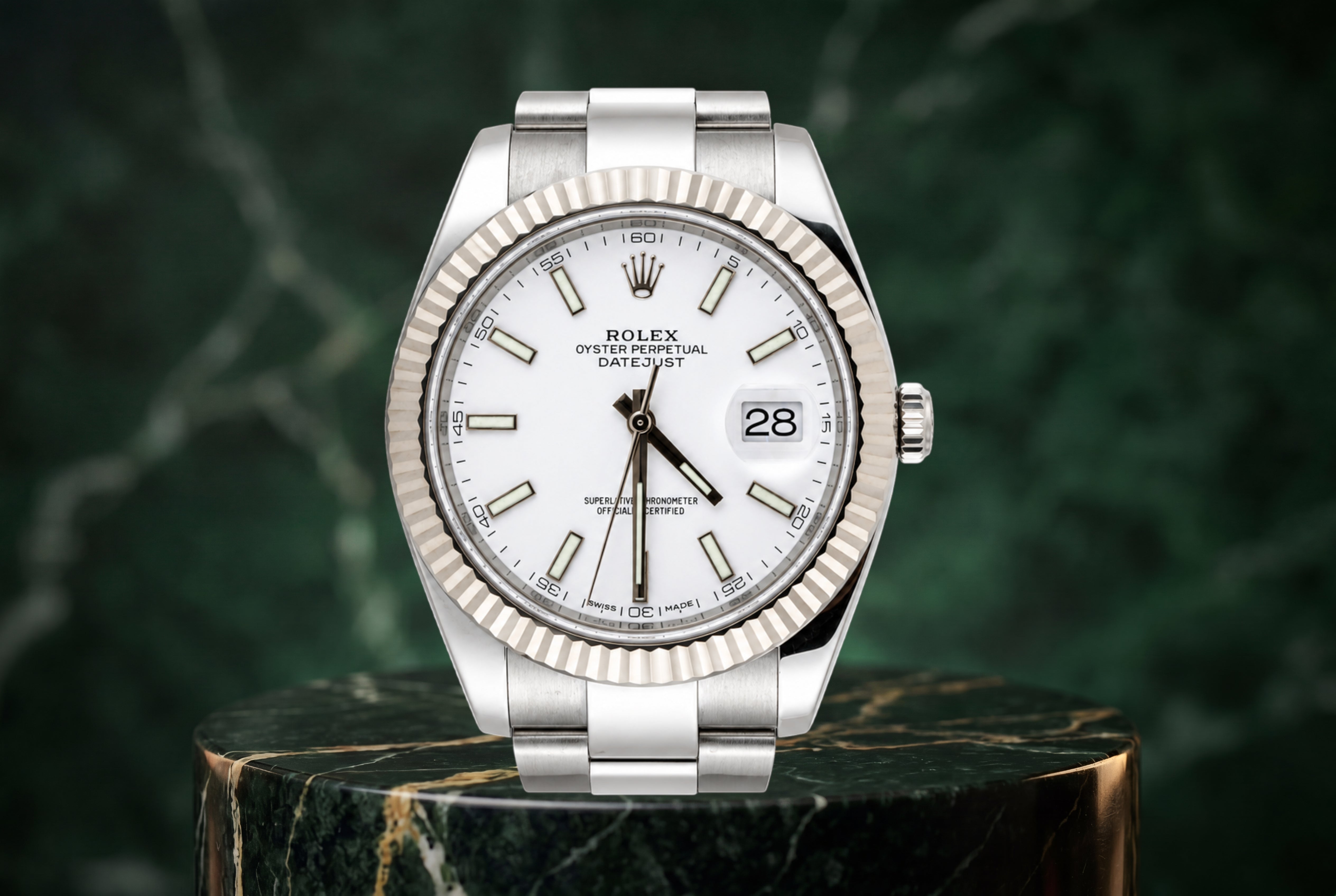 Rolex Datejust White Stainless Steel 126334 41mm Oyster Fluted Watch SKU: JNGKM04260A3