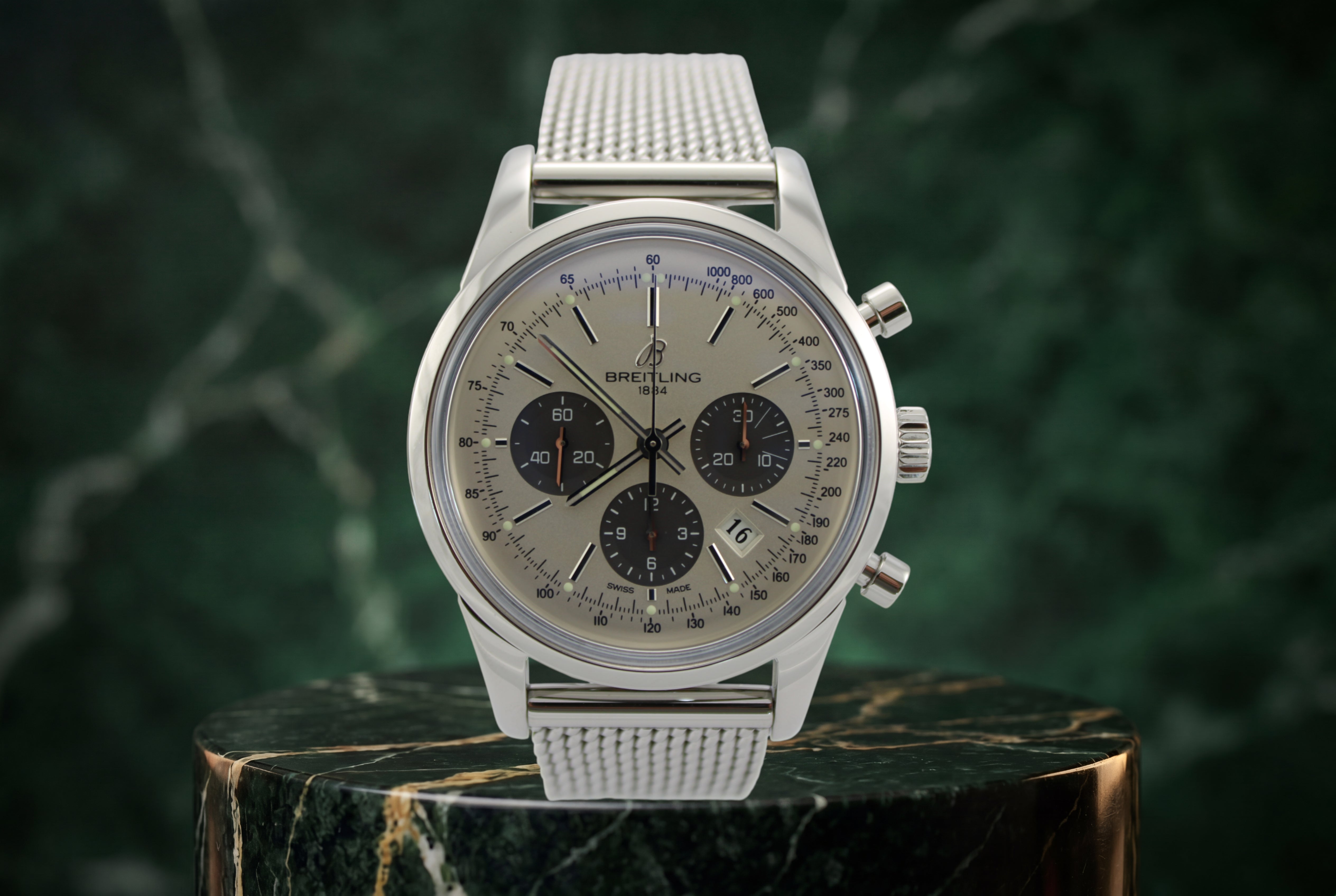 2012 Breitling Transocean Chronograph Silver Stainless Steel  AB015212/G724 43mm Watch With Box and Papers  SKU: JOKMG0526015