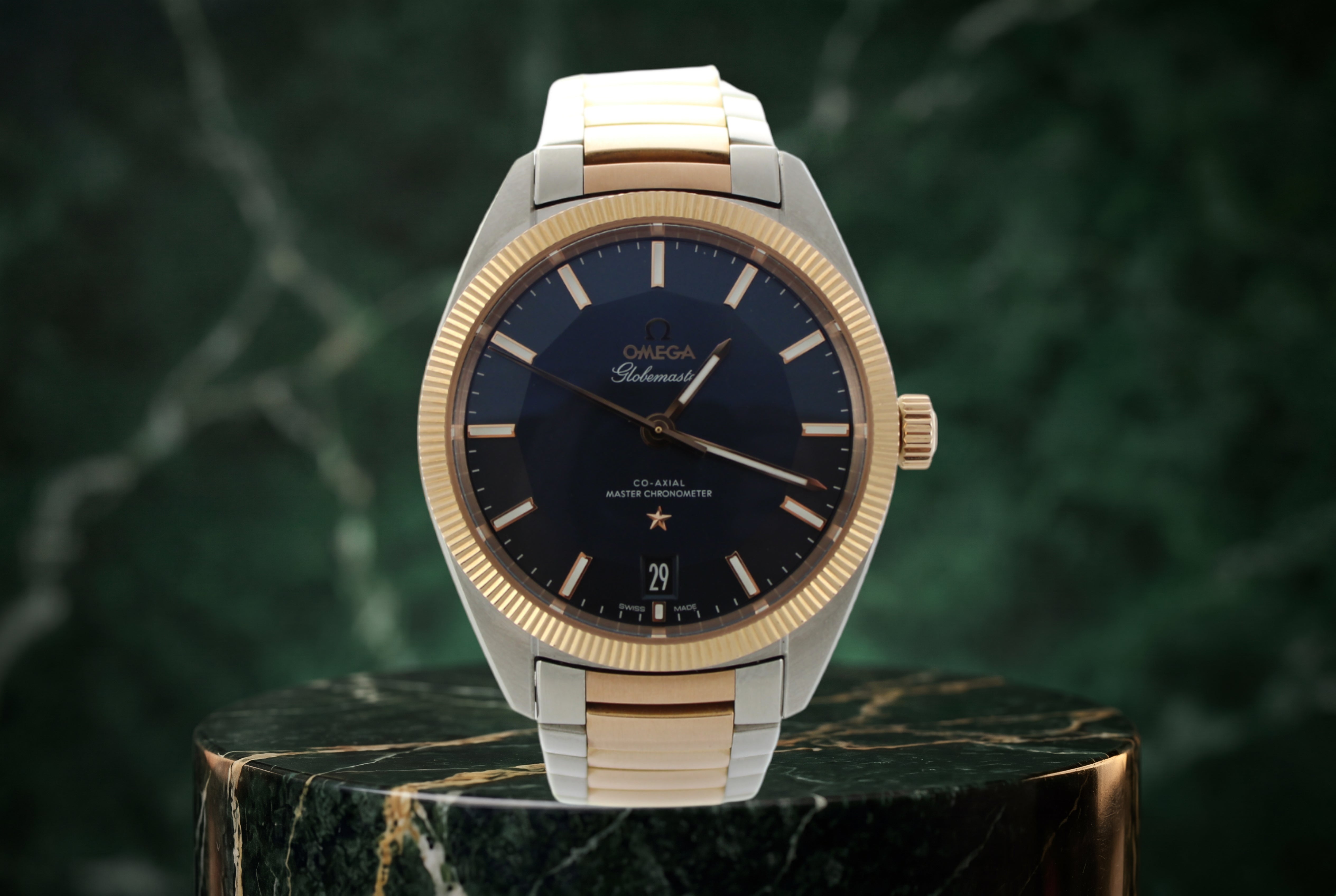 Omega Constellation Globemaster Blue 39mm TT 18K "Sedna" Rose Gold/Stainless Steel 130.20.39.21.03.001 with Box SKU: NAKGG0826578
