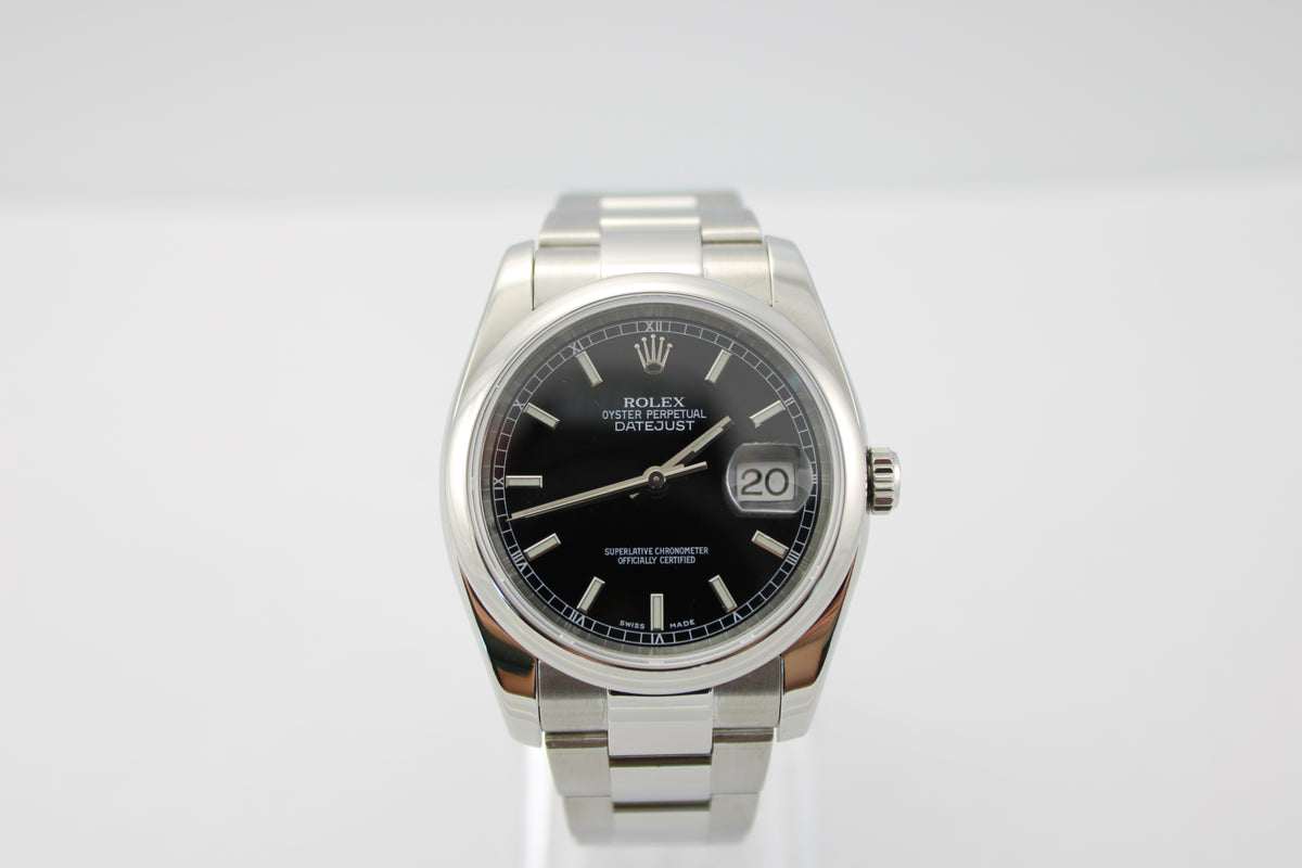 Rolex Datejust Black Stainless Steel Date 116200 36mm Oyster Smooth Red Roulette Watch  SKU: JMGGG0426079