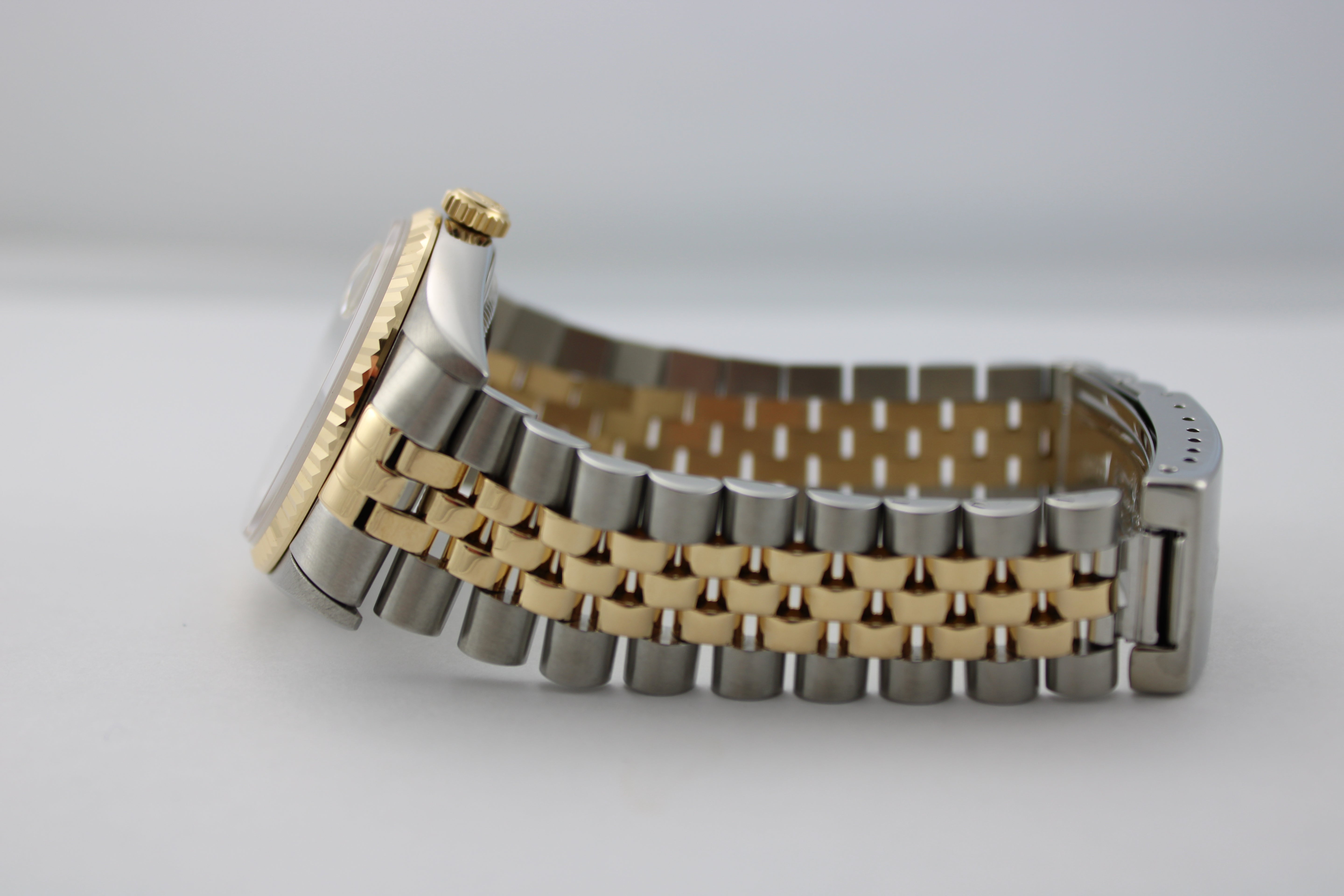 1995 Rolex Datejust White Pyramid Two-Tone 16233 36mm Jubilee Watch With Box and RSC SKU: JMMGG0426235