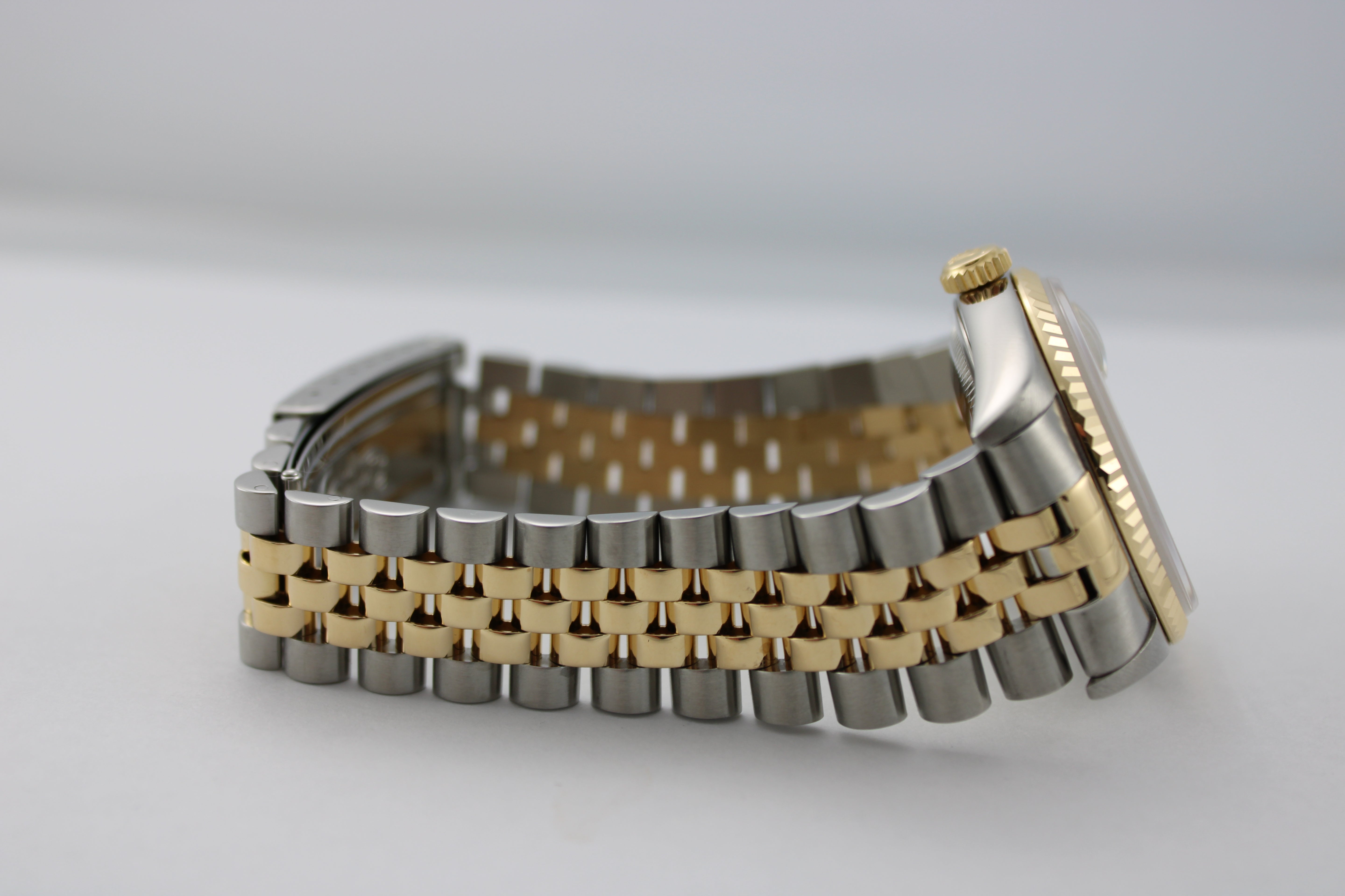 1995 Rolex Datejust White Pyramid Two-Tone 16233 36mm Jubilee Watch With Box and RSC SKU: JMMGG0426235