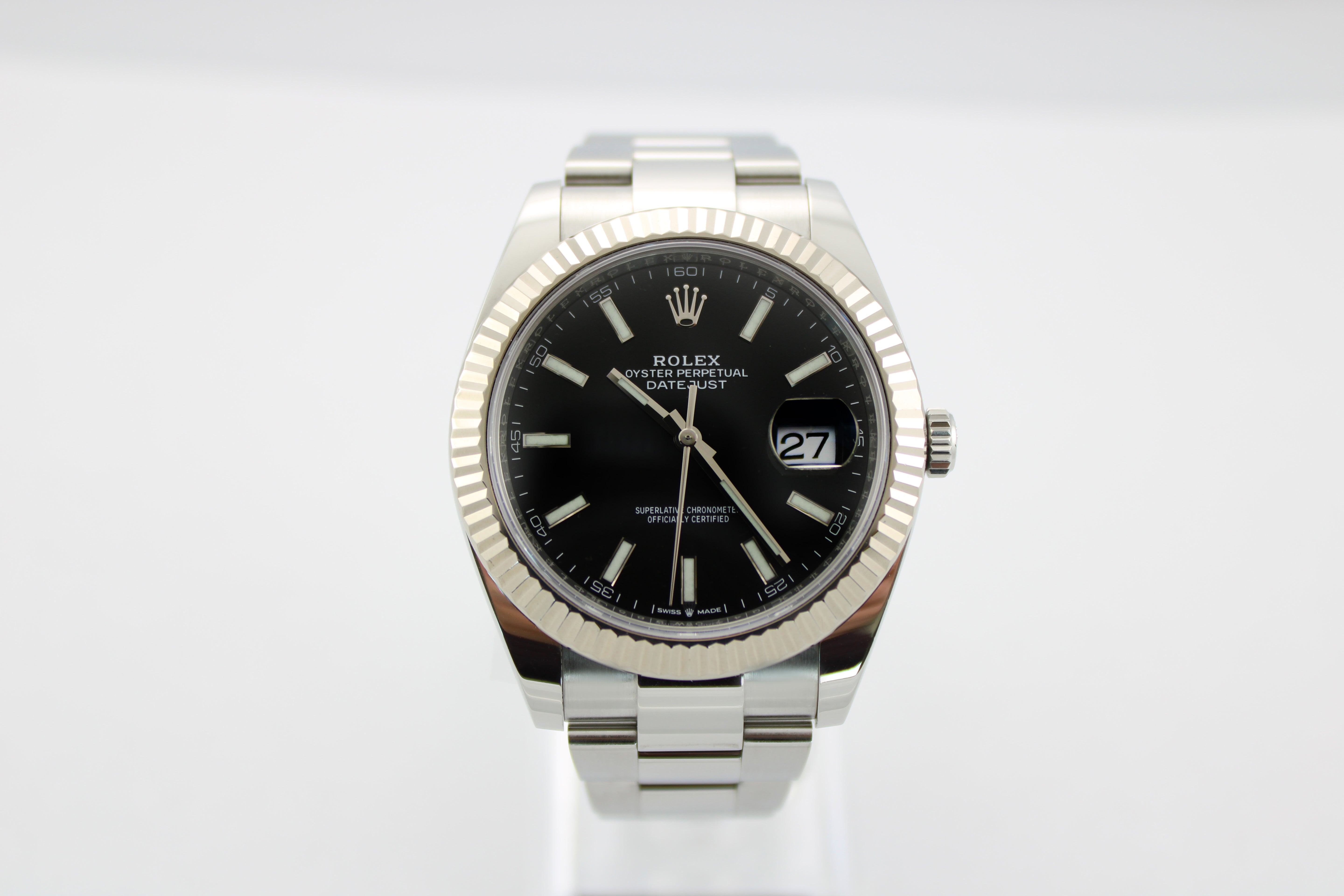 Rolex Datejust 41 Black 126334 41mm Fluted Bezel Stainless Steel Oyster Watch  SKU: JNAGG0326985