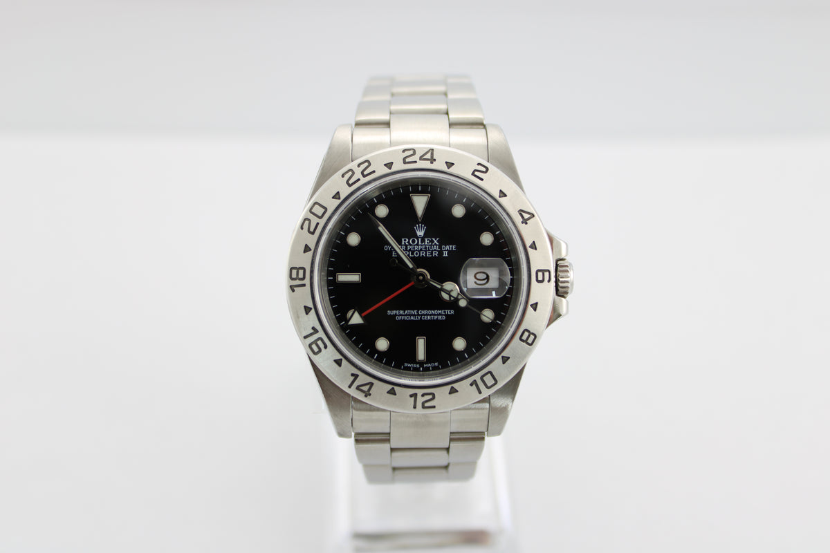 2000 Rolex Explorer II Black Stainless Steel Date 16570 40mm Oyster Watch  SKU: JMOMG0626277