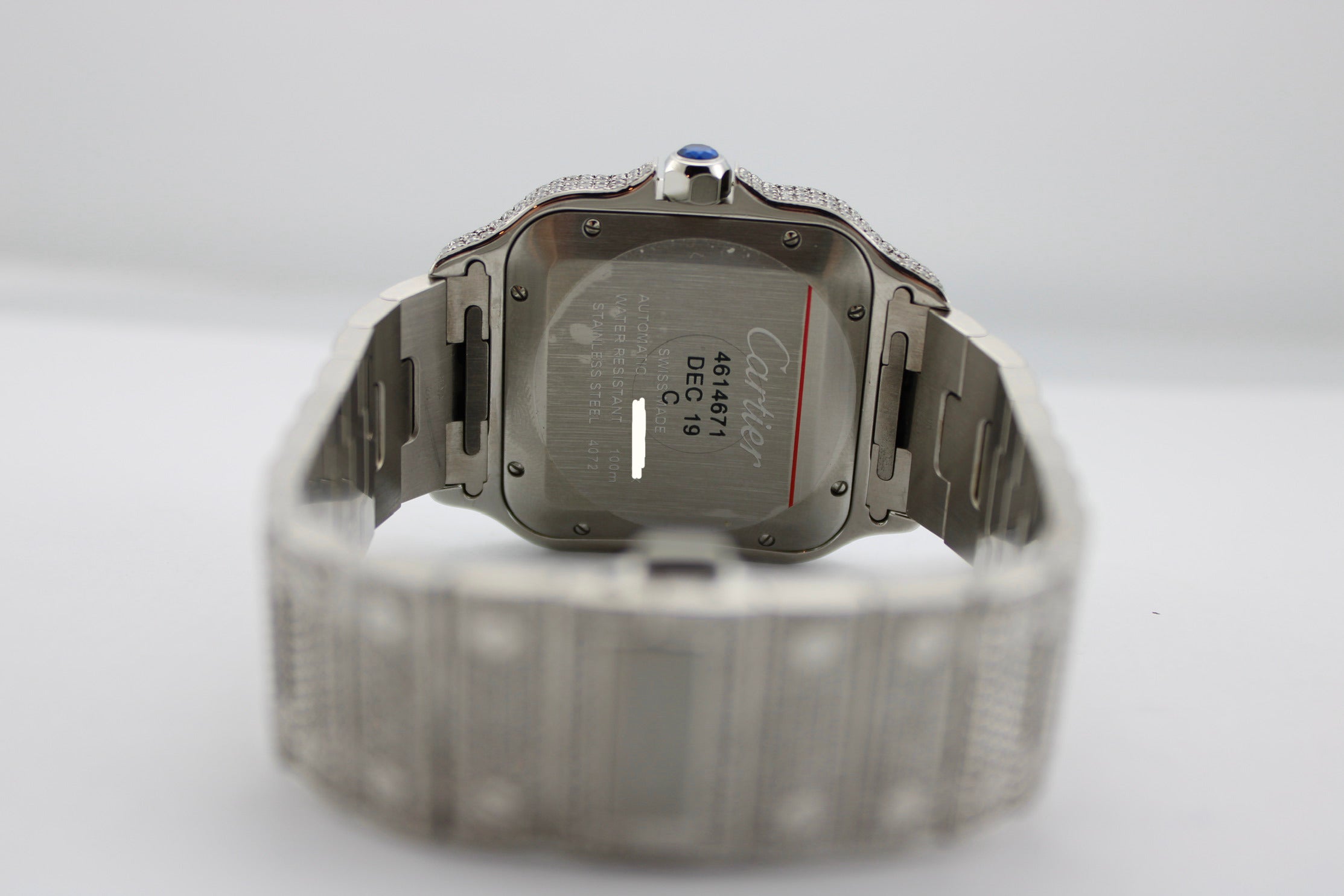 NEW Cartier Santos Large Diamond Stainless Steel WSSA0018 39.8mm Watch With Papers SKU: JVKMG05261CX