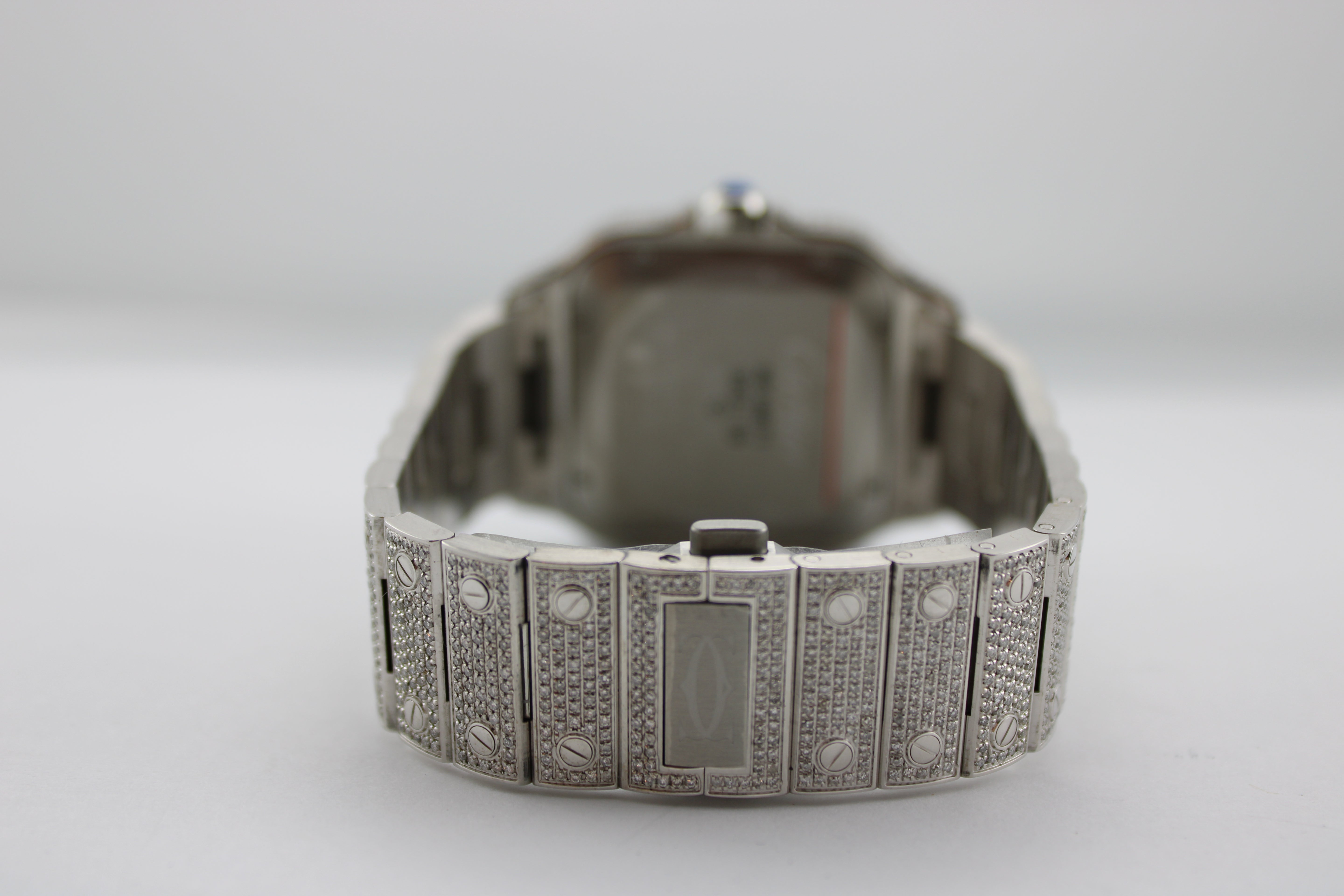 NEW Cartier Santos Large Diamond Stainless Steel WSSA0018 39.8mm Watch With Papers SKU: JVKMG05261CX