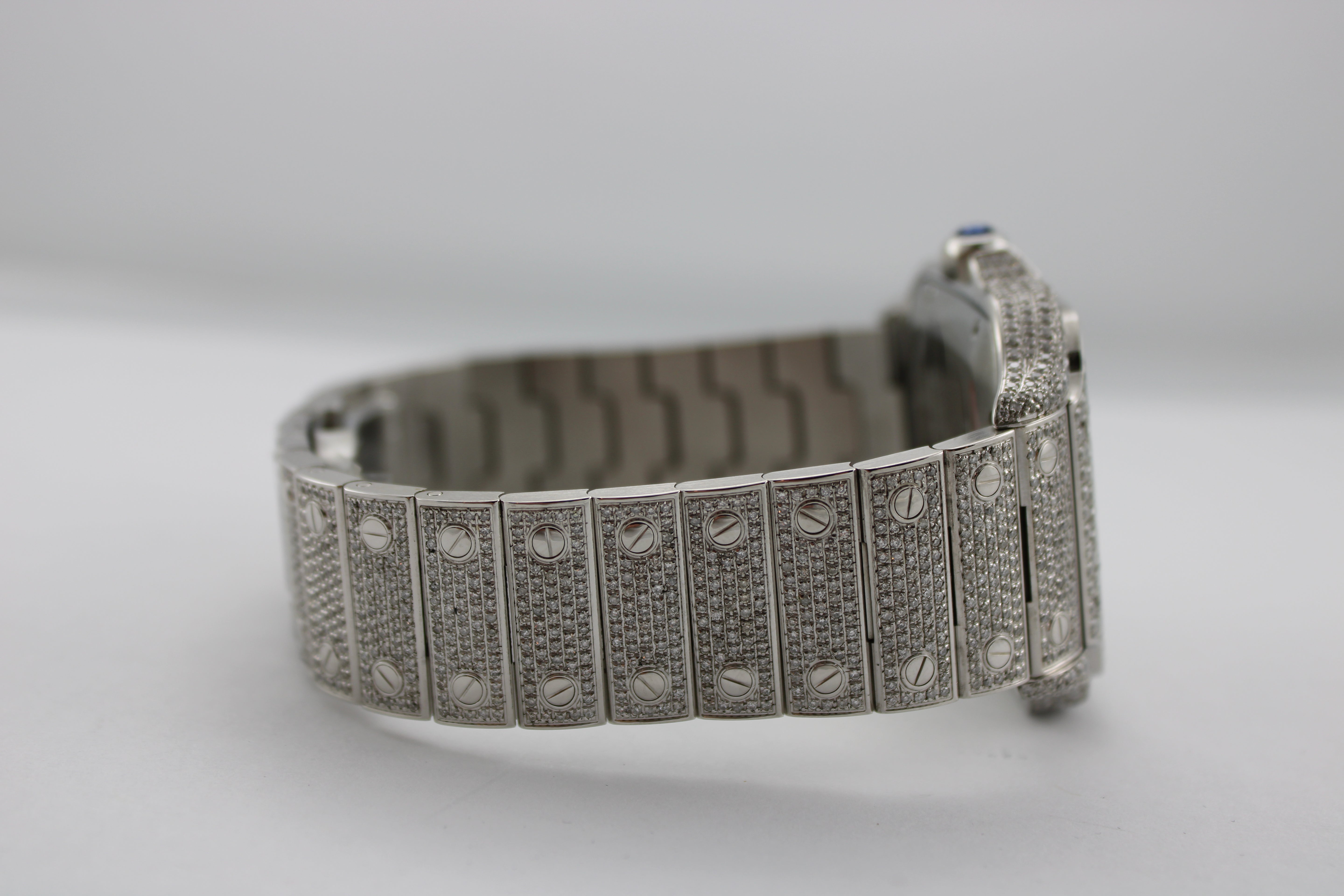 NEW Cartier Santos Large Diamond Stainless Steel WSSA0018 39.8mm Watch With Papers SKU: JVKMG05261CX