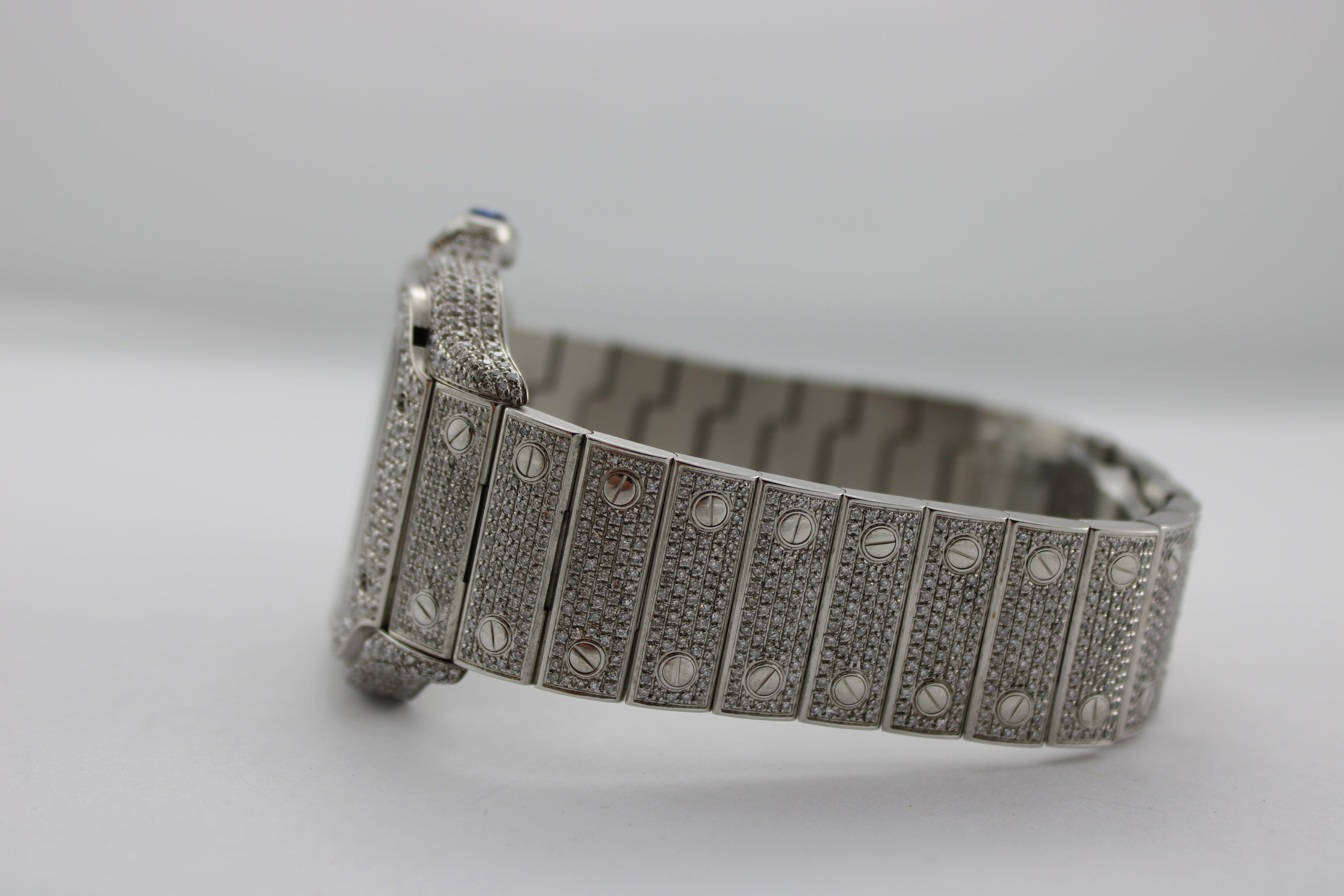 NEW Cartier Santos Large Diamond Stainless Steel WSSA0018 39.8mm Watch With Papers SKU: JVKMG05261CX