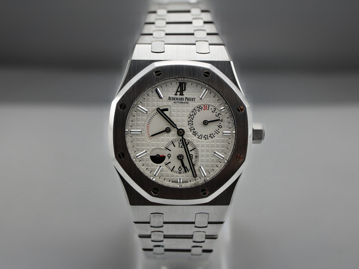 2015 Audemars Piguet Royal Oak White Dual Time Steel 26120ST 39mm Watch With Box and Papers SKU: JVVMKM0326522