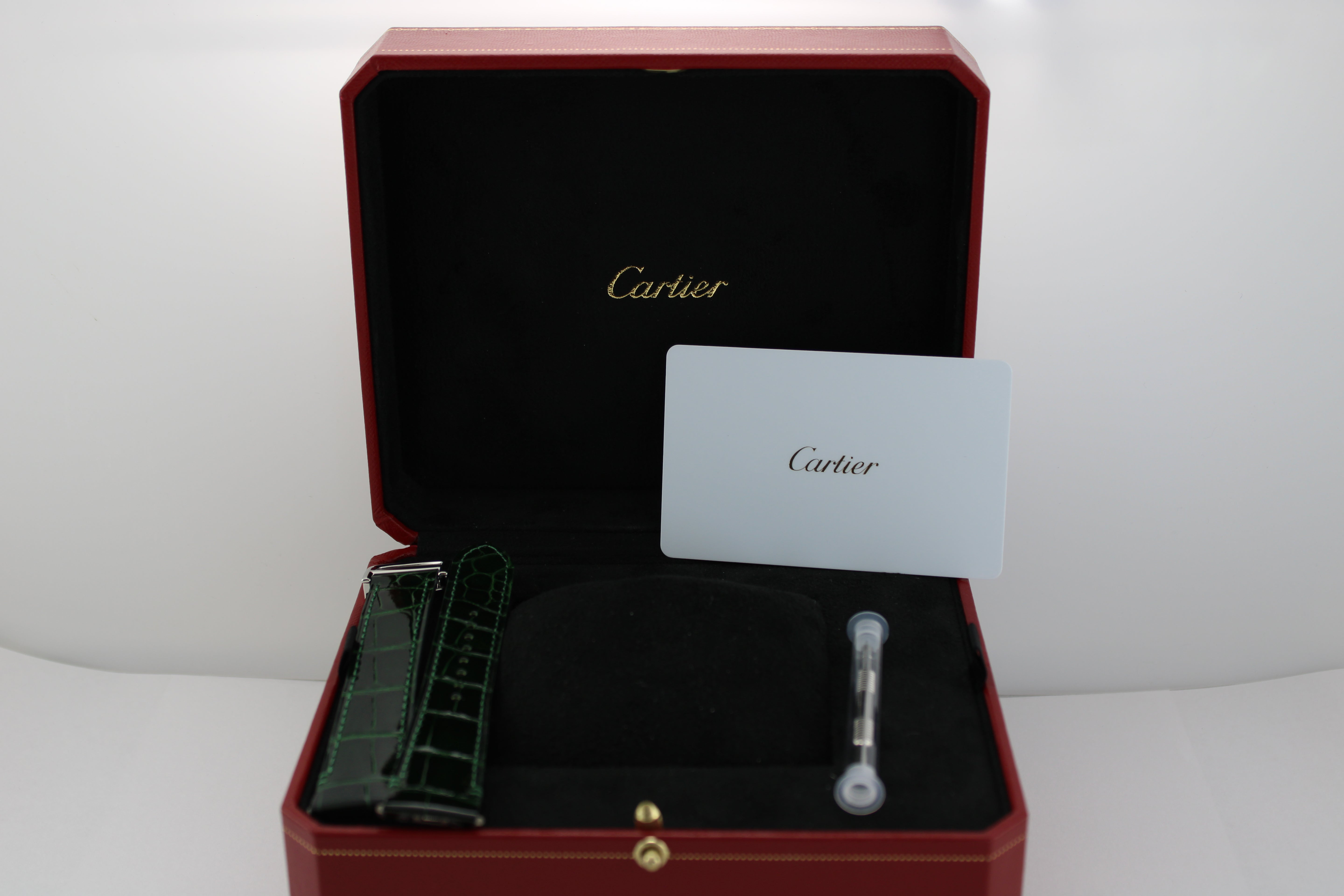 NEW STICKERED OCTOBER 2025 Cartier Santos Medium Green Stainless Steel  WSSA0061 35MM Watch With Box and Papers  SKU: JAGGG04264FY