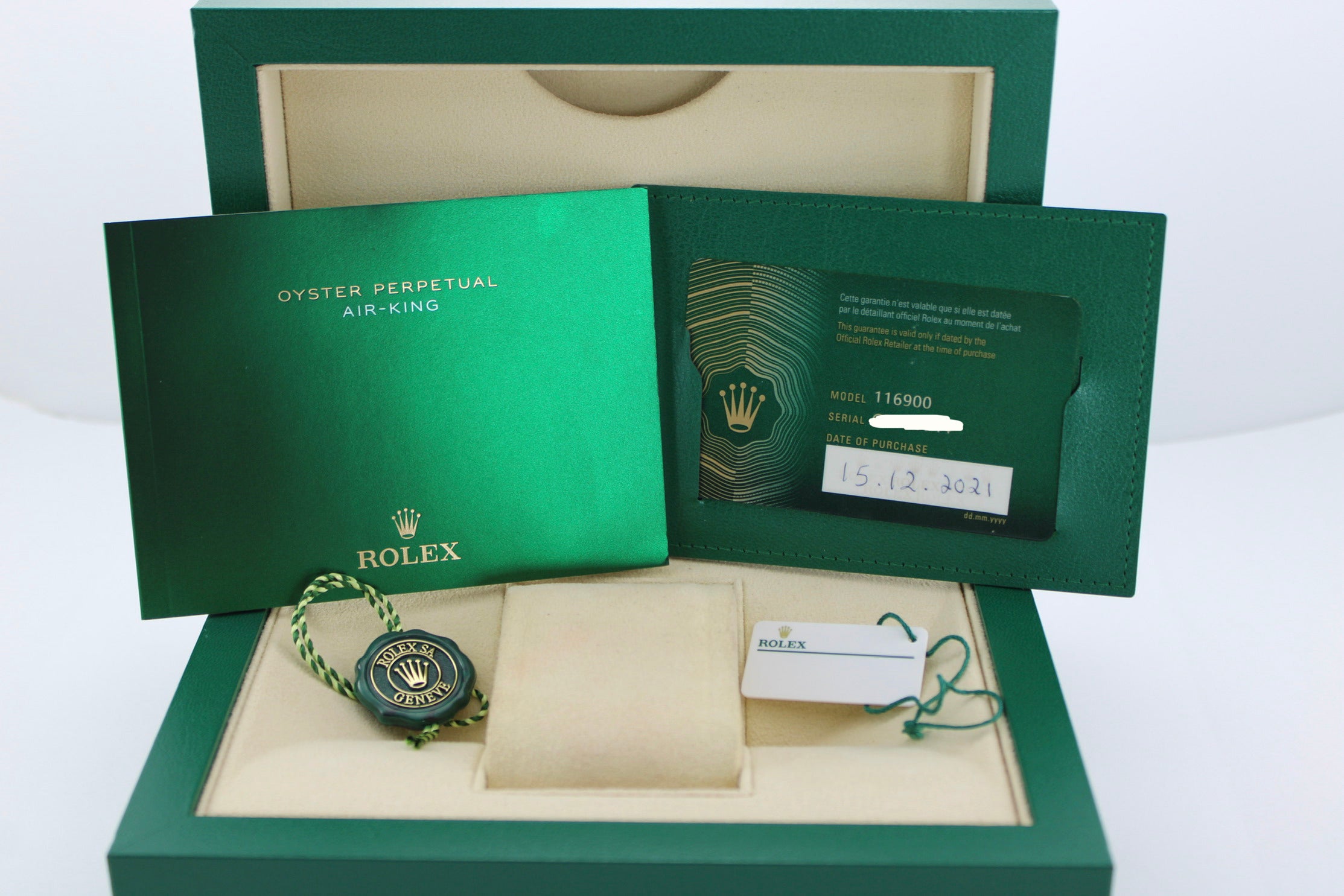 2021 Rolex AirKing Black 3-6-9 Stainless Steel 116900 40mm Smooth Oyster Watch With Box and Papers SKU: JKGGG0426744