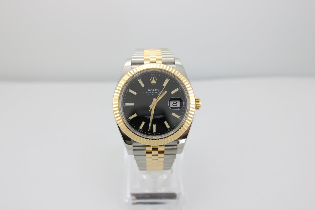 2019 Rolex Datejust Black Two-Tone 18K Gold Steel 126333 41mm Jubilee Fluted Watch With Box and Papers SKU: JLVKMG04267U5