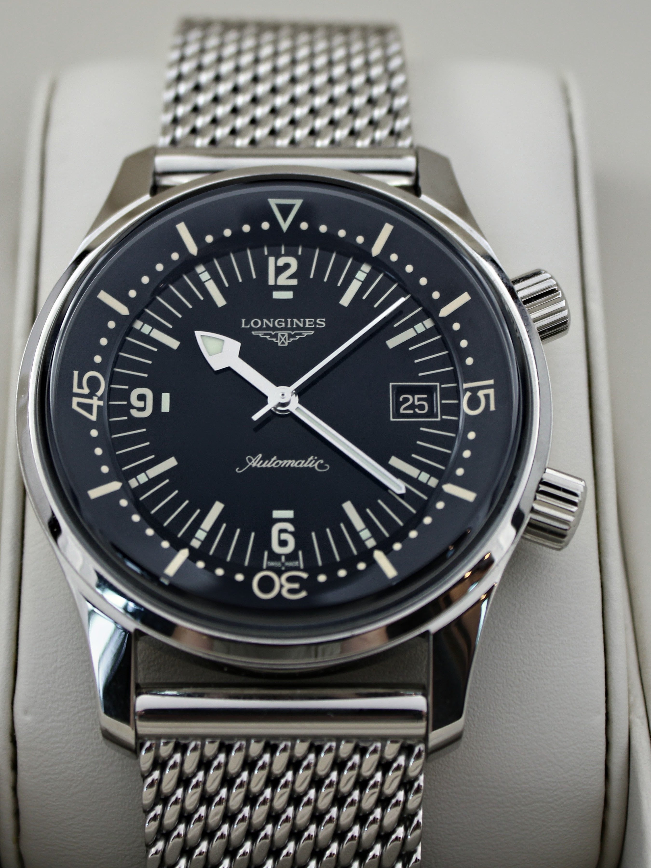 NEW Longines Legend Diver Black 42mm Stainless Steel L3.774.4.50.6 with Box and Papers SKU: JLEGG0626603