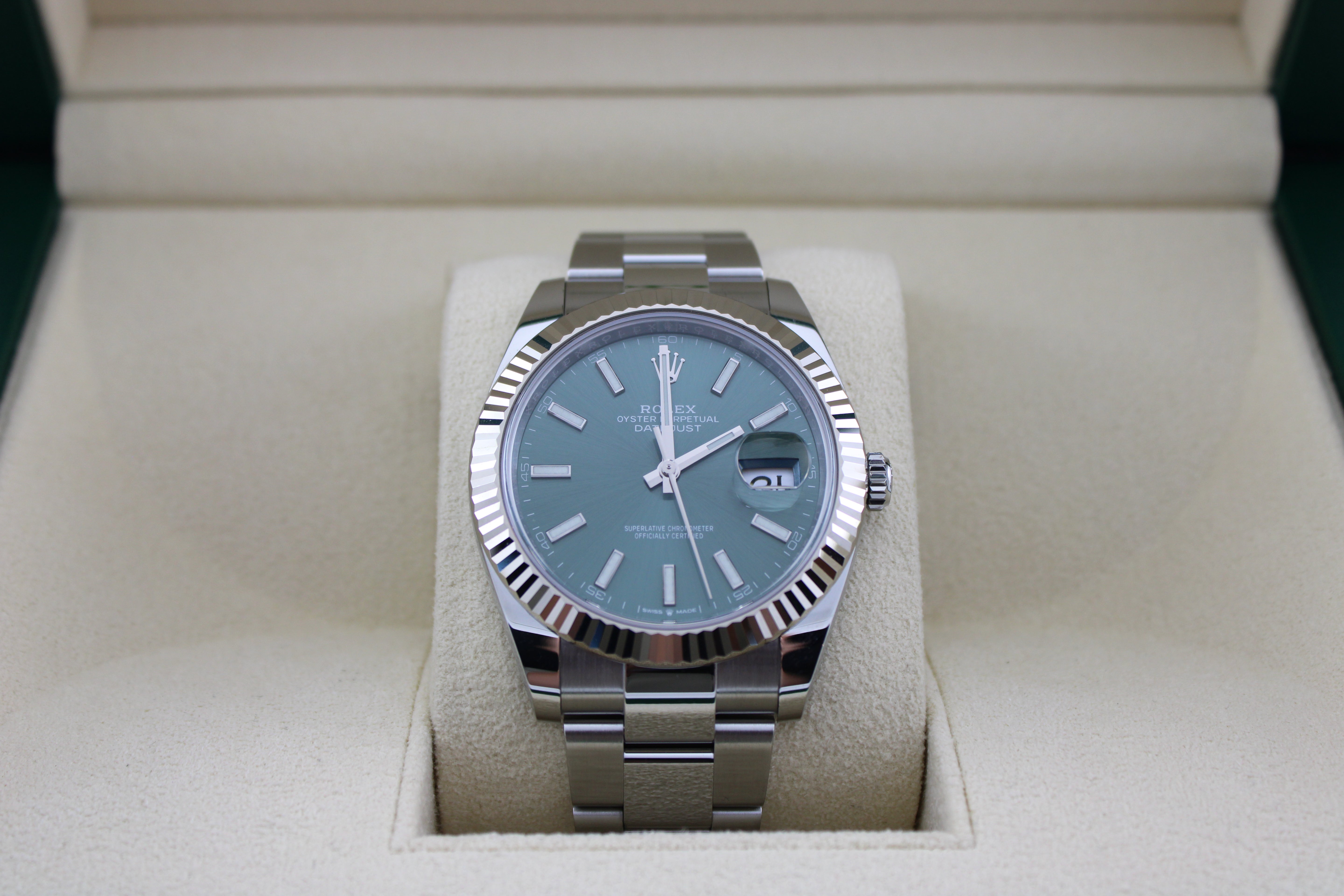 2024 Rolex Datejust 41 Green 126334 41mm Stainless Steel Oyster Watch With Box and Papers  SKU: JLVKMG0426901