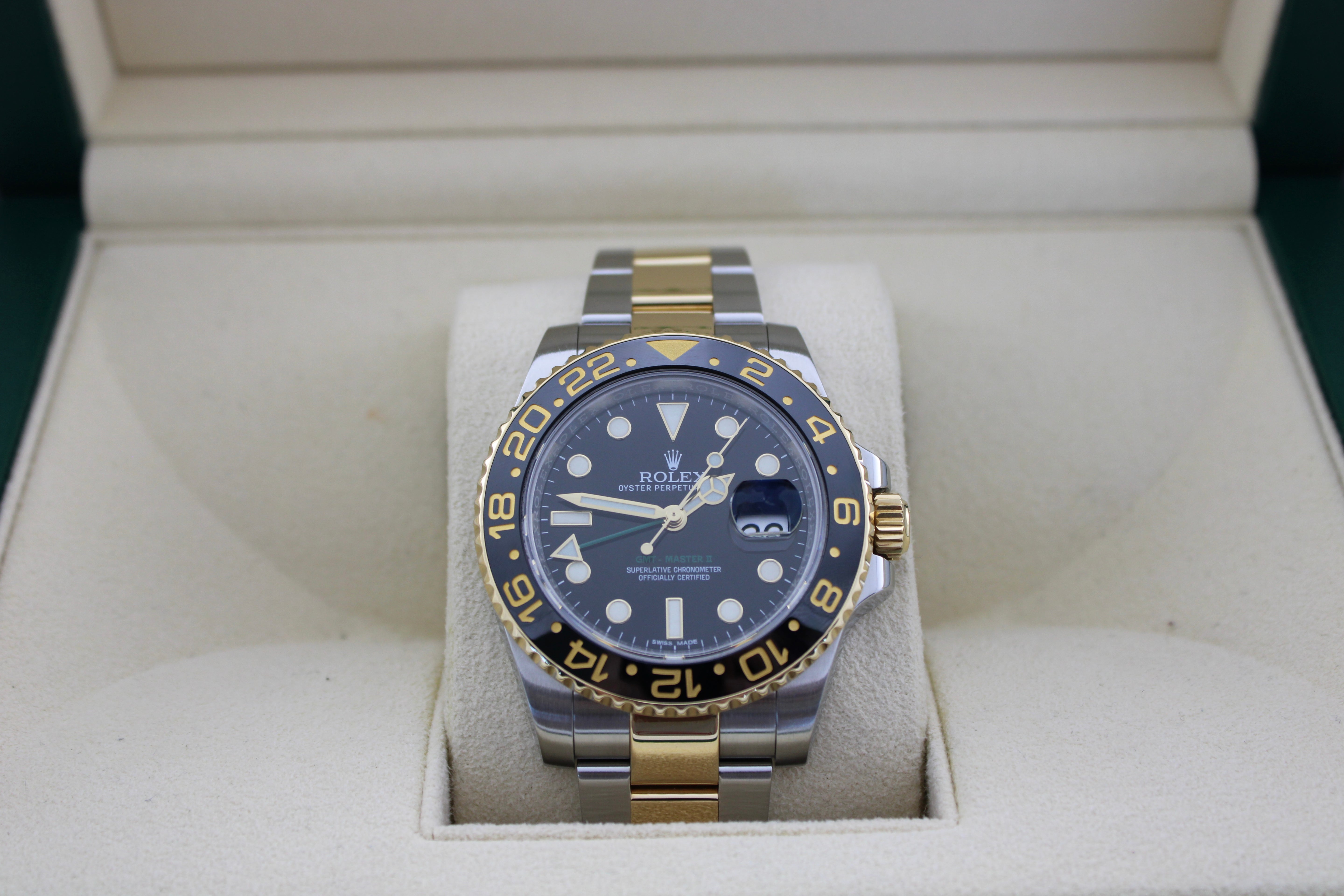 2016 Rolex GMT Master II Black Two-Tone 116713LN 40mm Oyster Watch With Box and Papers SKU: JLEMGG0326158