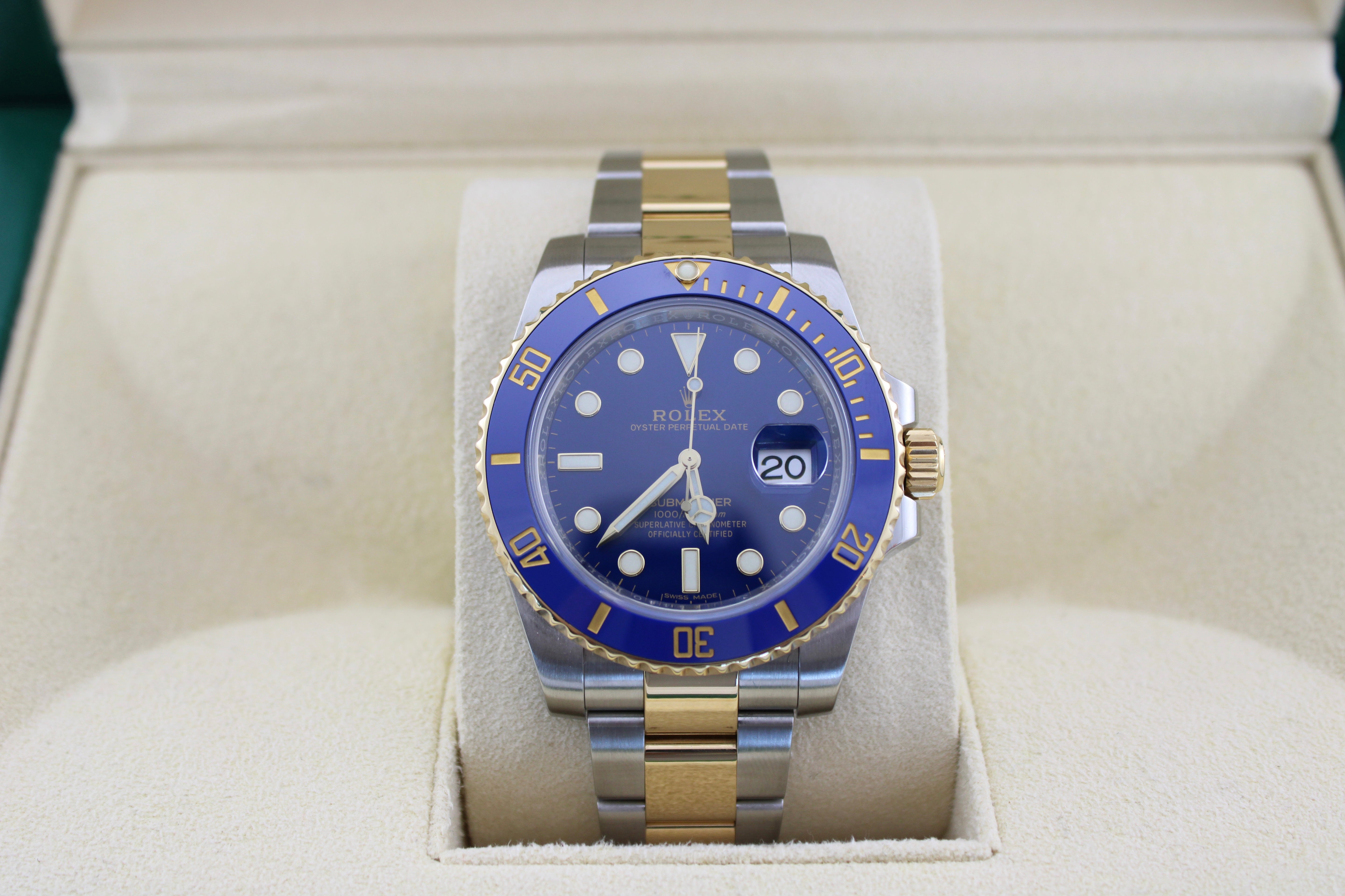 2017 Rolex Submariner Date Sunburst Two-Tone 18K Gold Steel 116613LB 40mm Oyster Watch With Box and Papers SKU: JLVMOM0326440