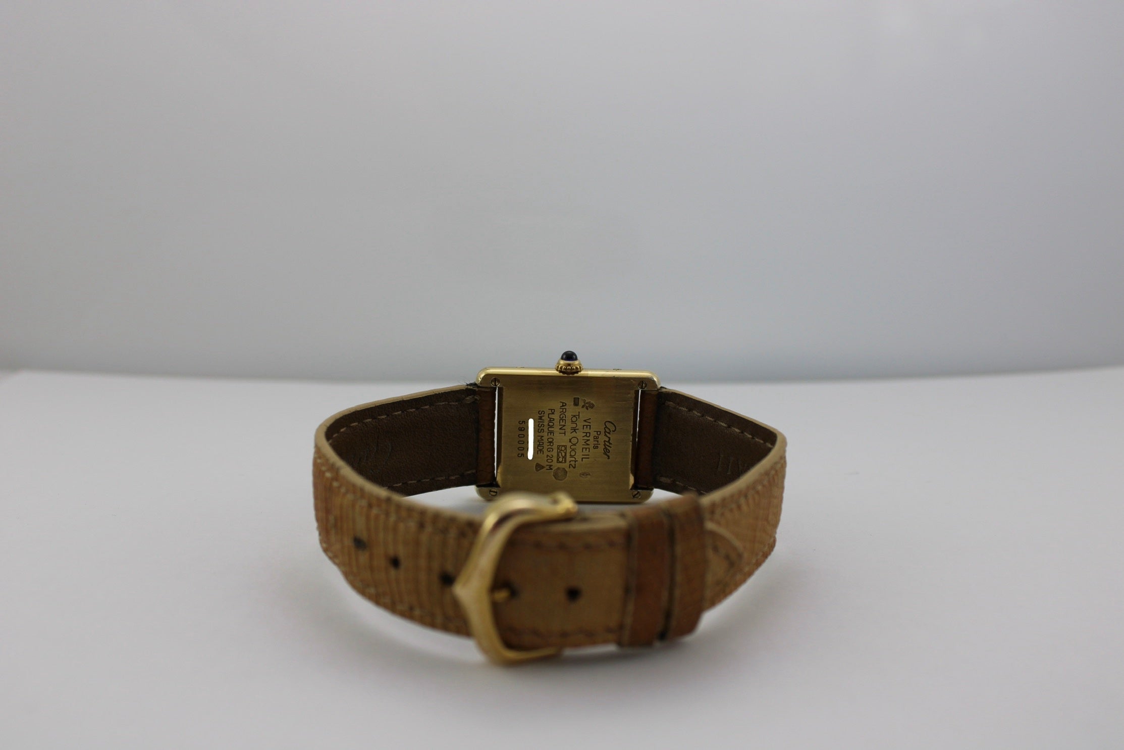 Cartier Tank Vermeil 590005 Quartz 23mm 925 Gold Plated Watch SKU: JEGG0426166