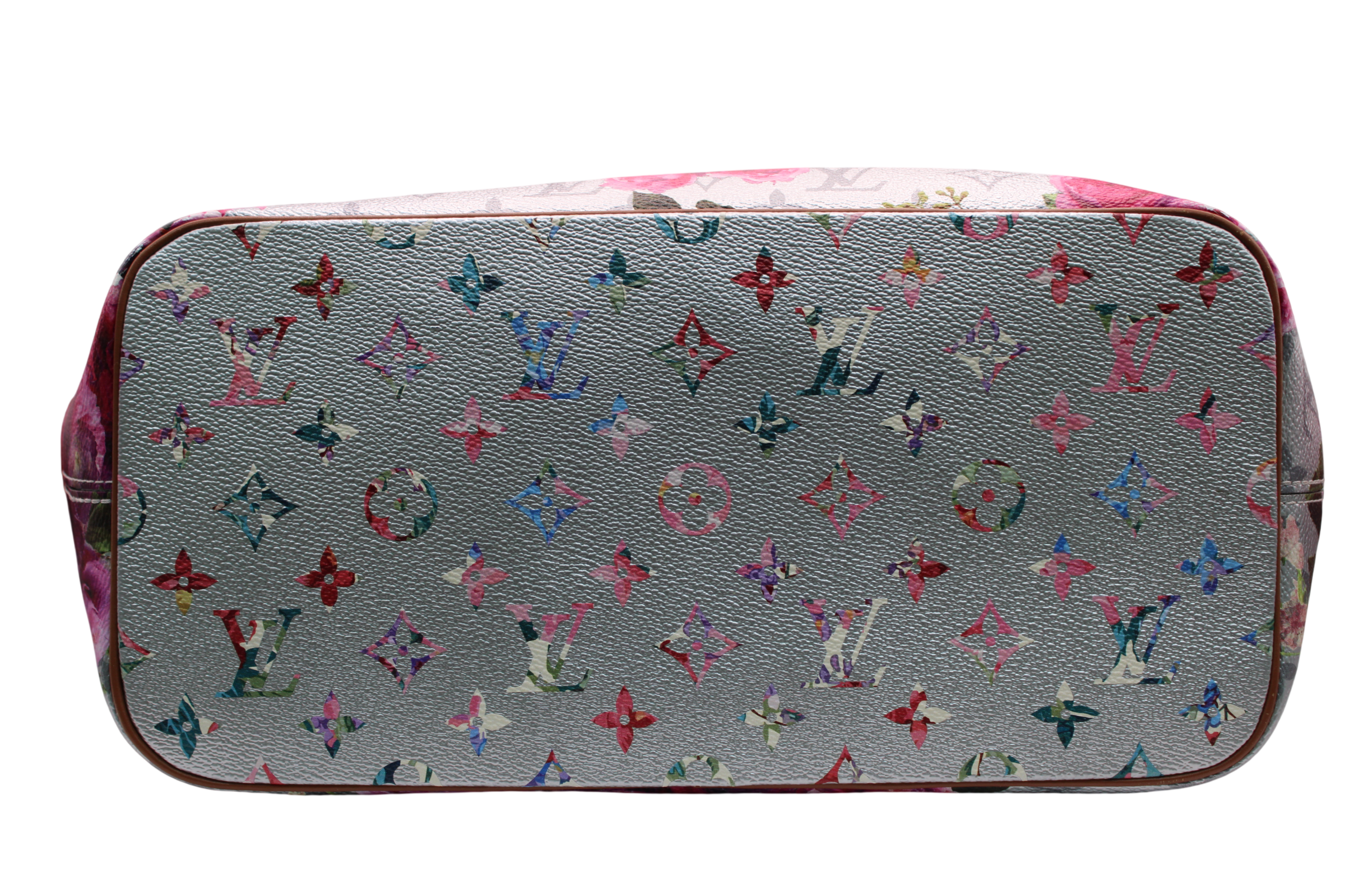 Louis Vuitton Metallic Monogram LV Garden Neverfull MM Silver With Pochette