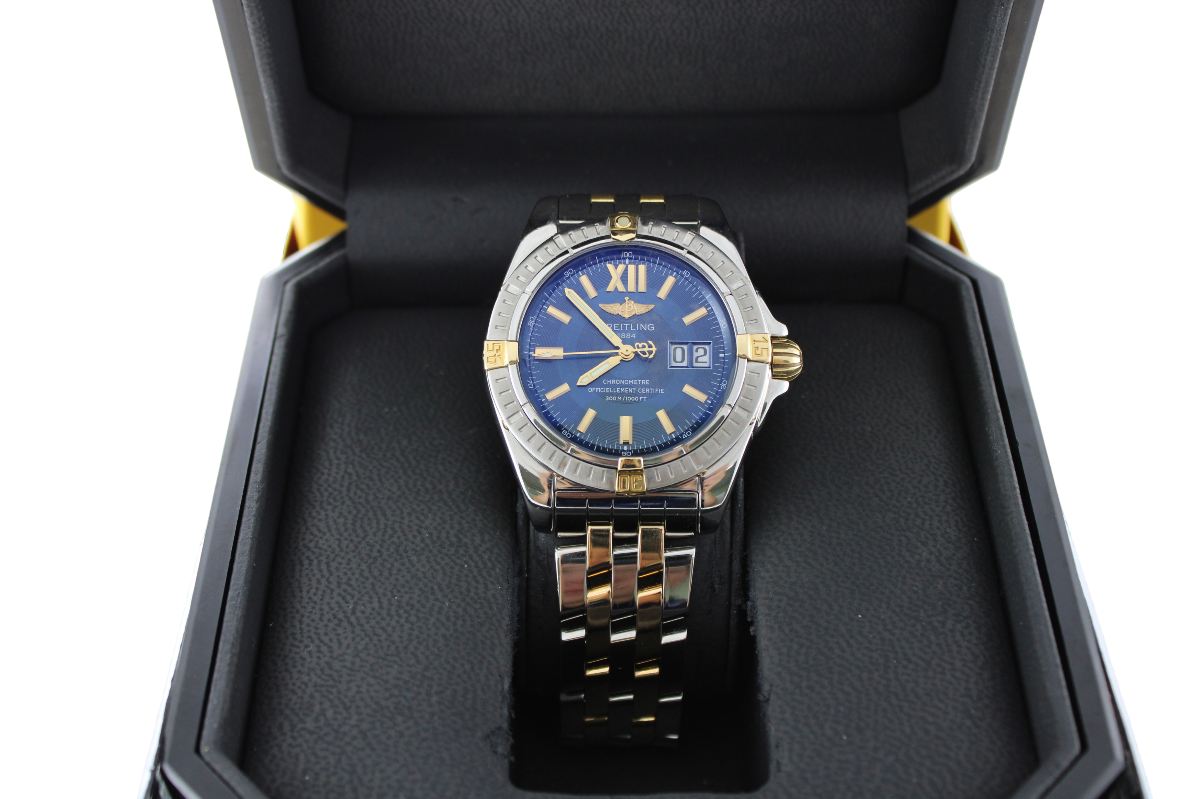Breitling Cockpit Blue 18K Yellow Gold/Steel  B4935011 41mm Watch With Box and Papers  SKU: NVOGG0826747