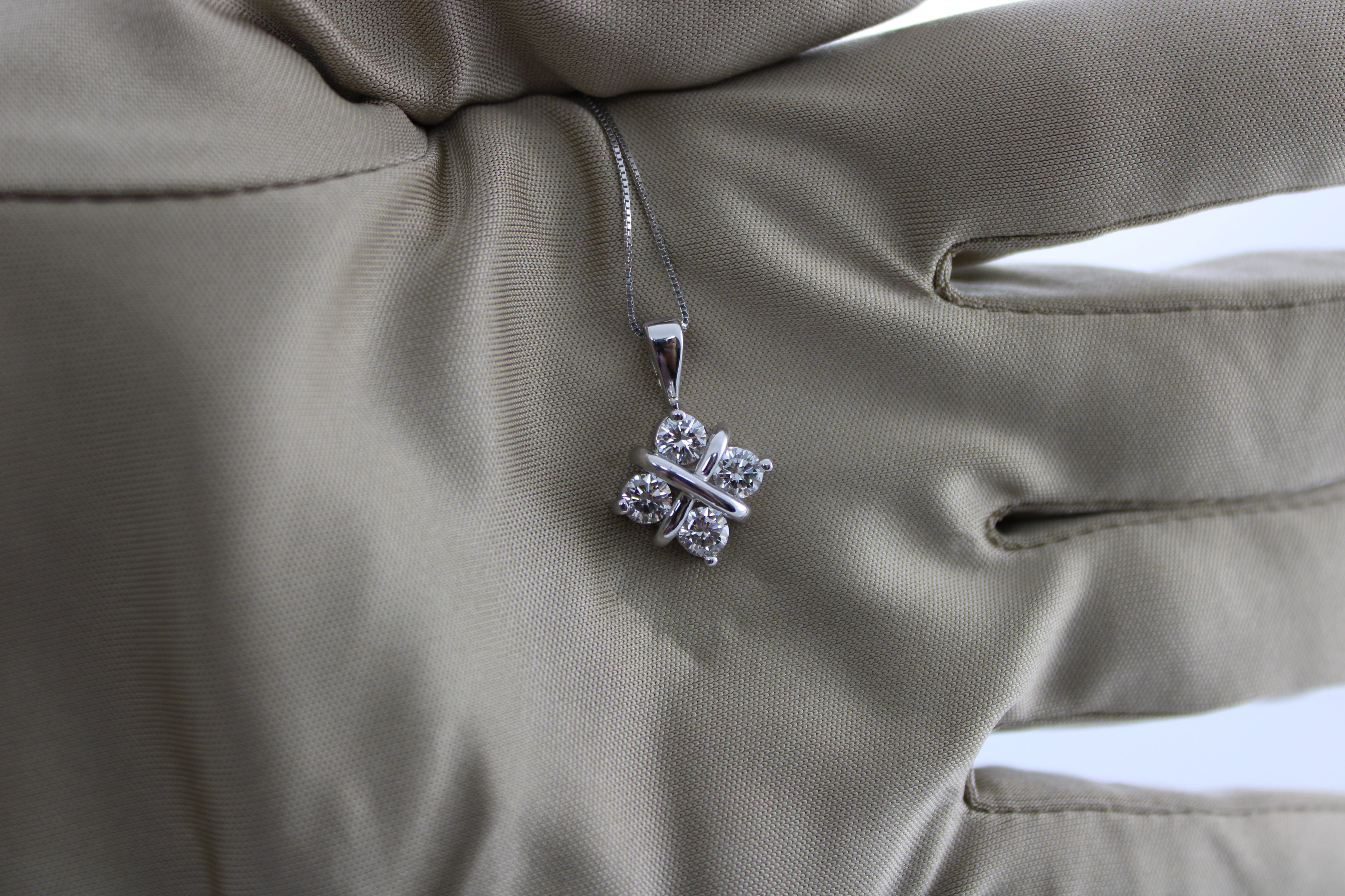 18K White Gold Star Diamond Pendant and 14K 16 Inch Necklace 5.3 Grams