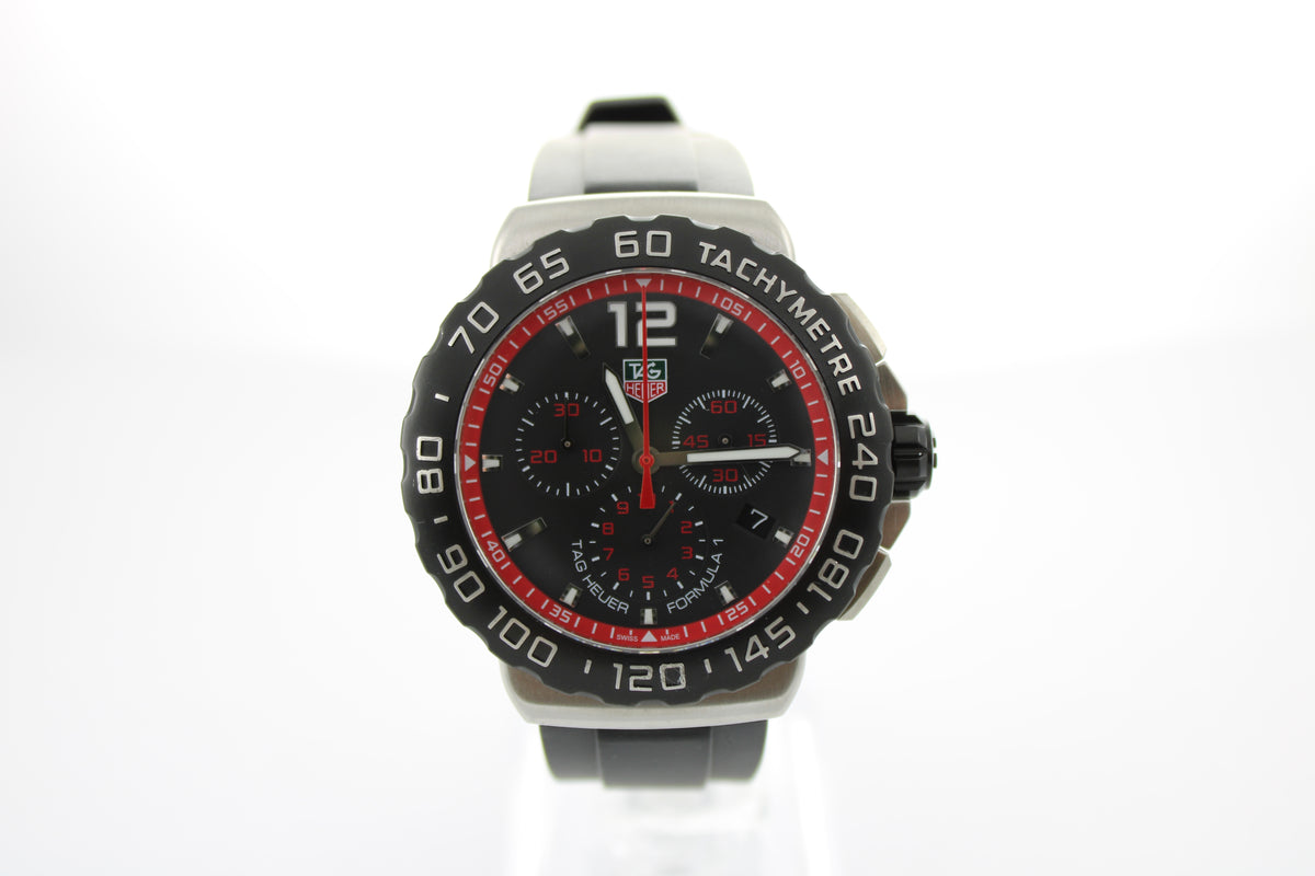Tag Heuer Formula 1 Black Stainless Steel CAU1116 42mm Watch SKU: JEVV0926834