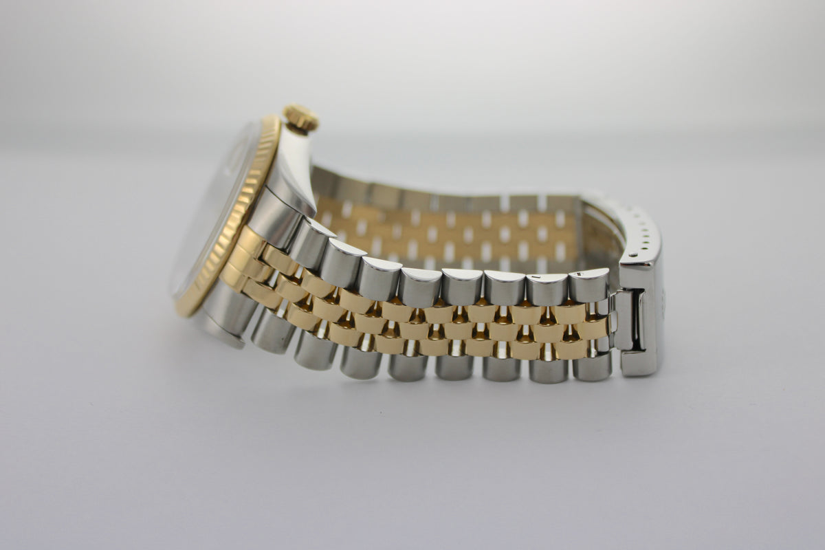 2005 Rolex Datejust White Two-Tone 18K Yellow Gold 16233 36mm Jubilee Watch SKU: JEMGG0826528