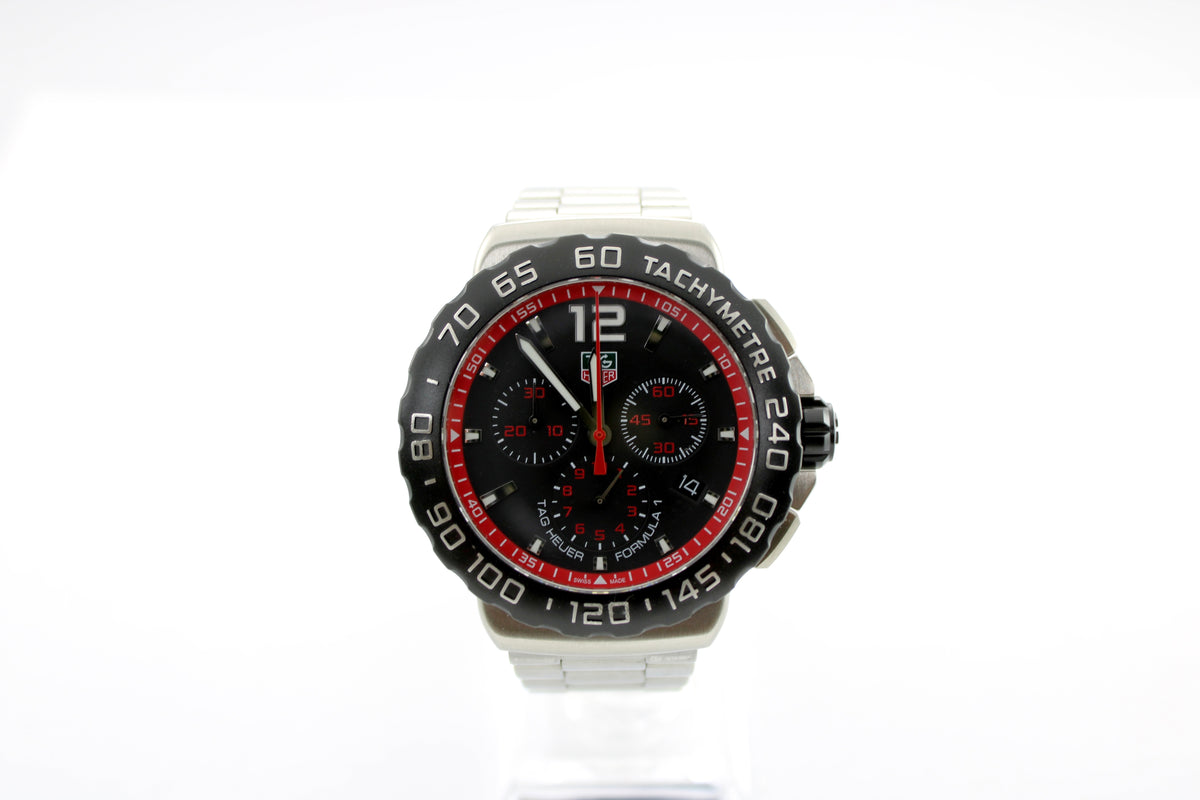 Tag Heuer Formula 1 Black Stainless Steel CAU1116 42mm Watch SKU: JEVV0926834